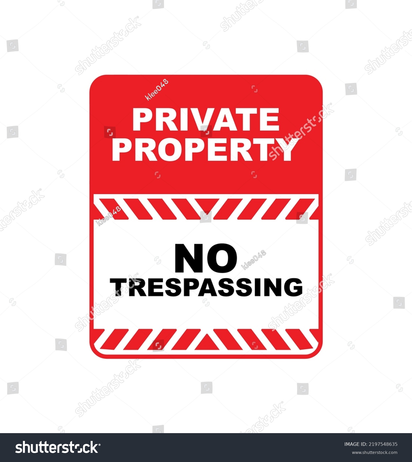 No Trespassing Sign On White Background Stock Vector Royalty Free