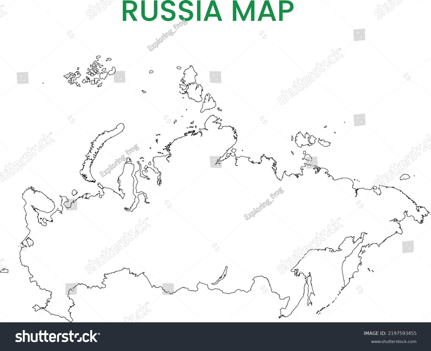 High Detailed Map Russia Outline Map Stock Vector Royalty Free