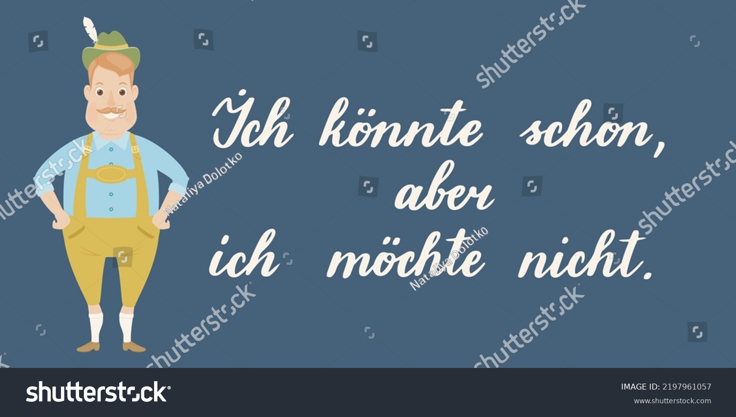 Ich Schon Aber Ich Nicht Hand Stock Vector Royalty Free