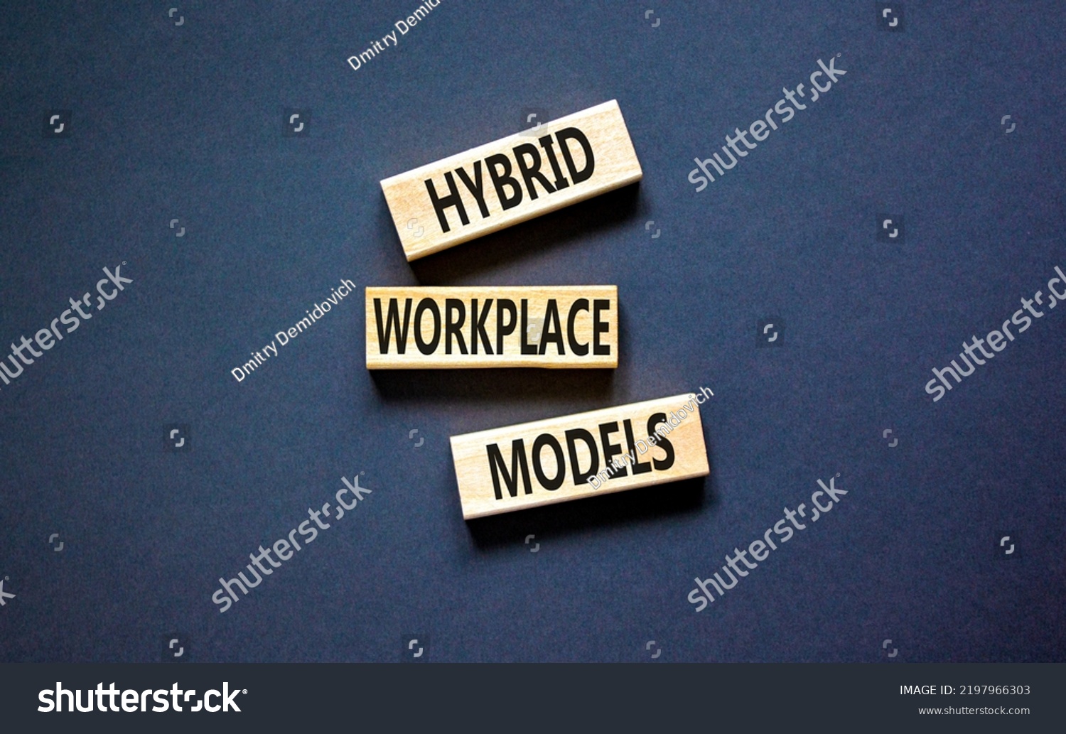 Hybrid Workplace Models Symbol Concept Words Stock Photo 2197966303