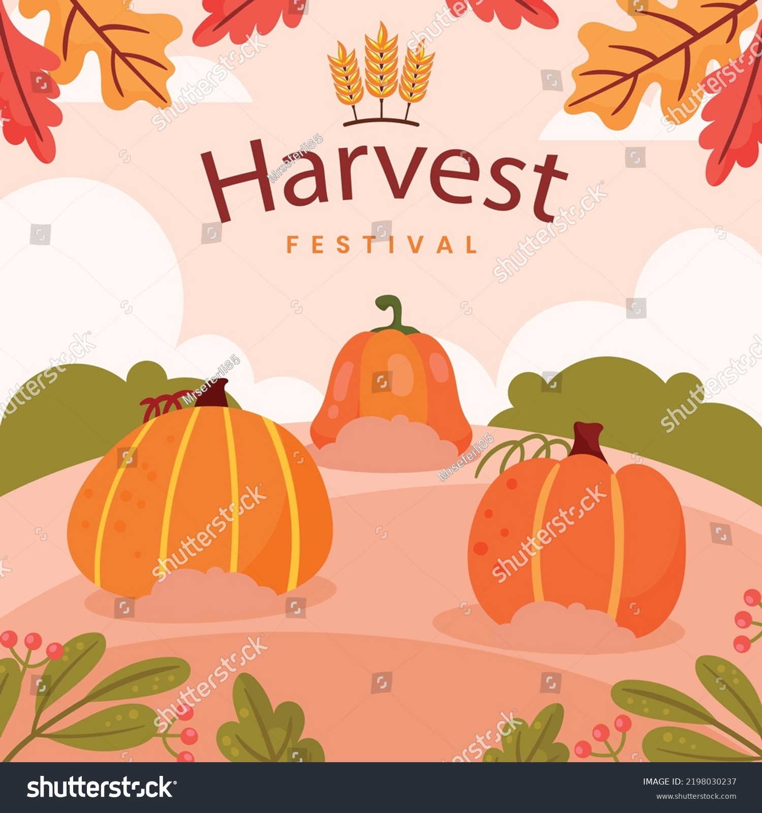 Harvest Festival Hand Drawn Lettering Phrase Stock Vector Royalty Free