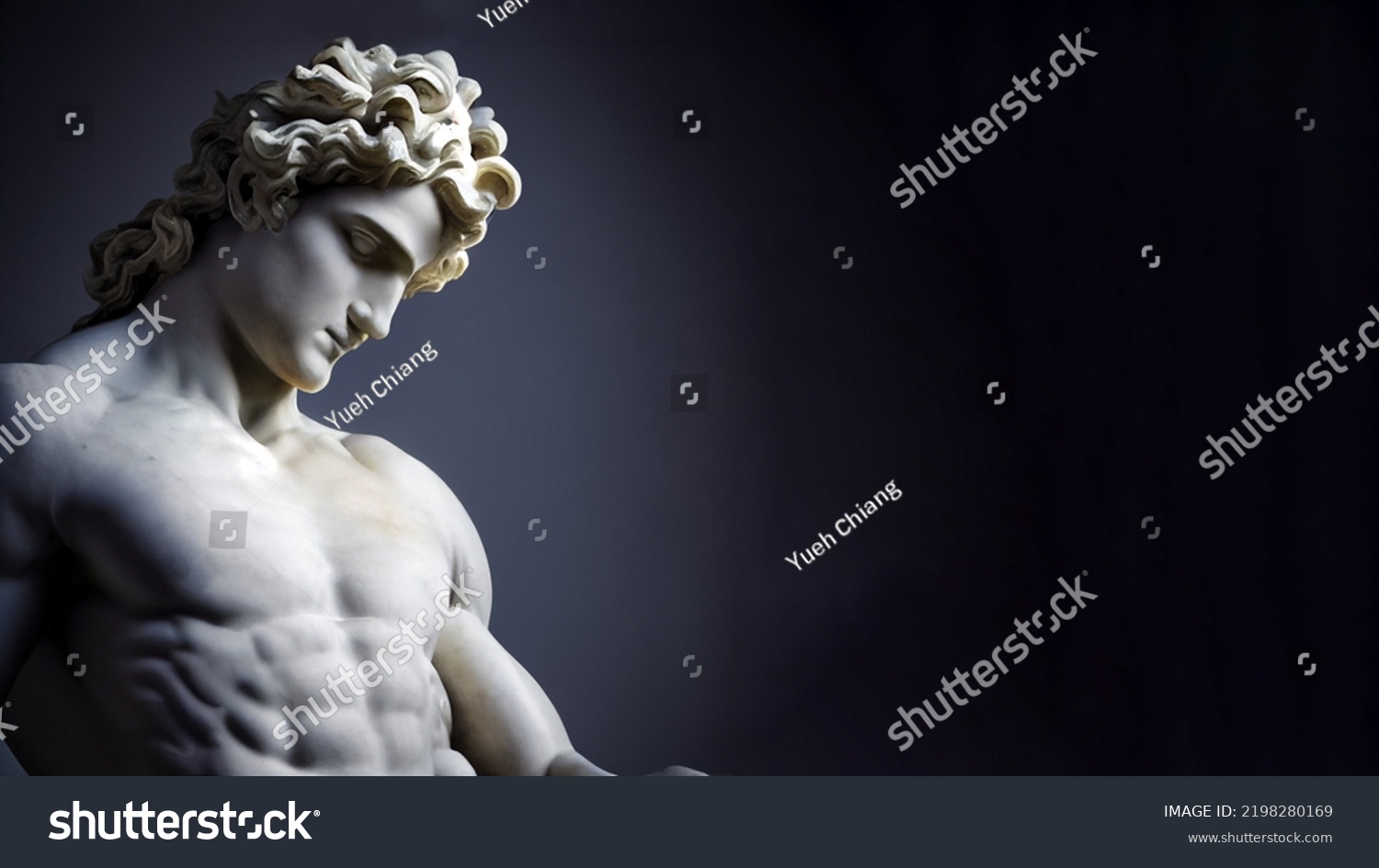 D Illustration Renaissance Marble Statue Apollo Stock Illustration