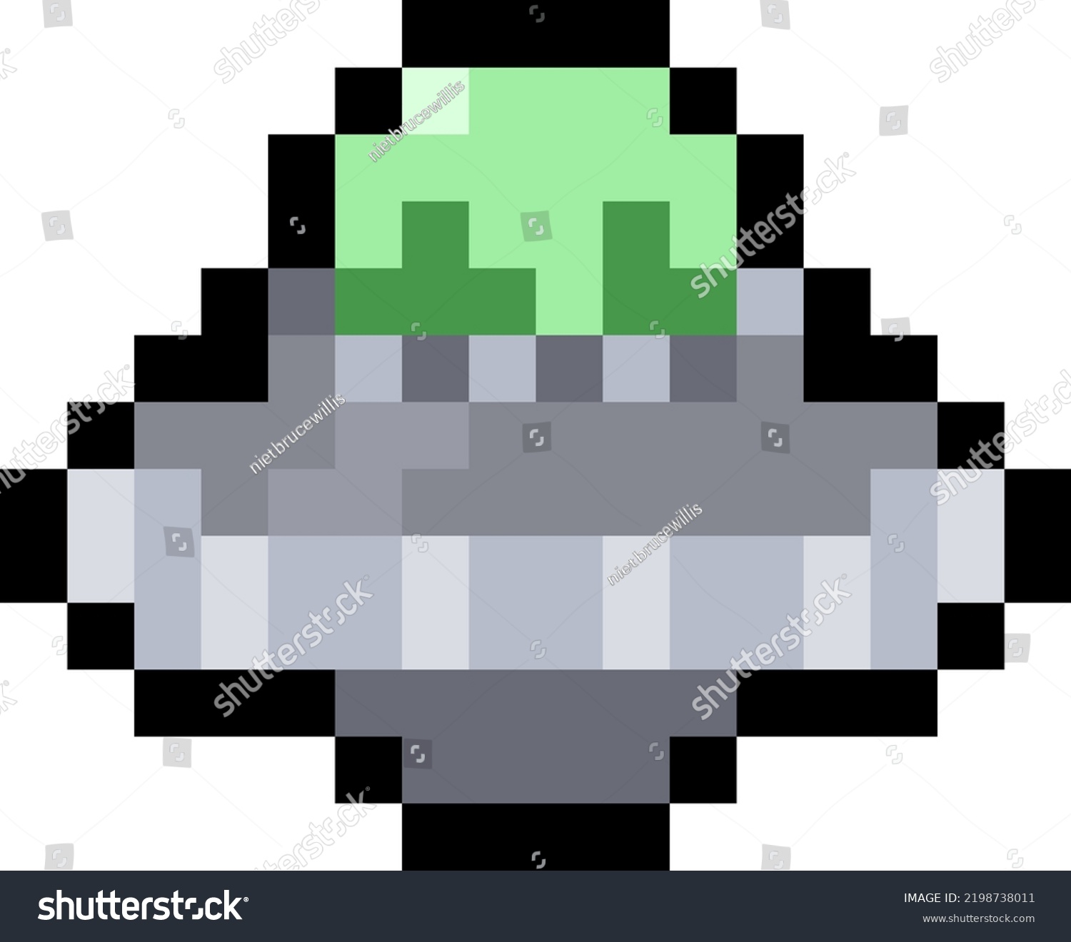 Pixel Flying Saucer Ufo Isolated Stock Vector Royalty Free