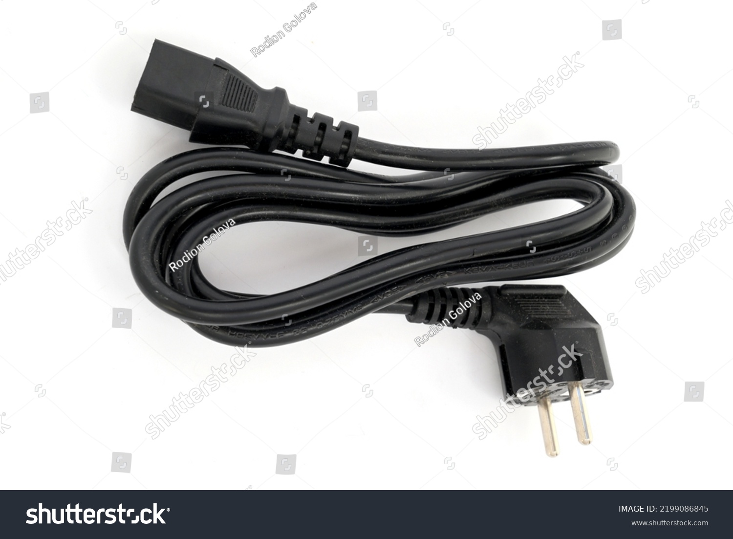 Iec Vde Computer Power Cord Euro Stock Photo 2199086845 Shutterstock