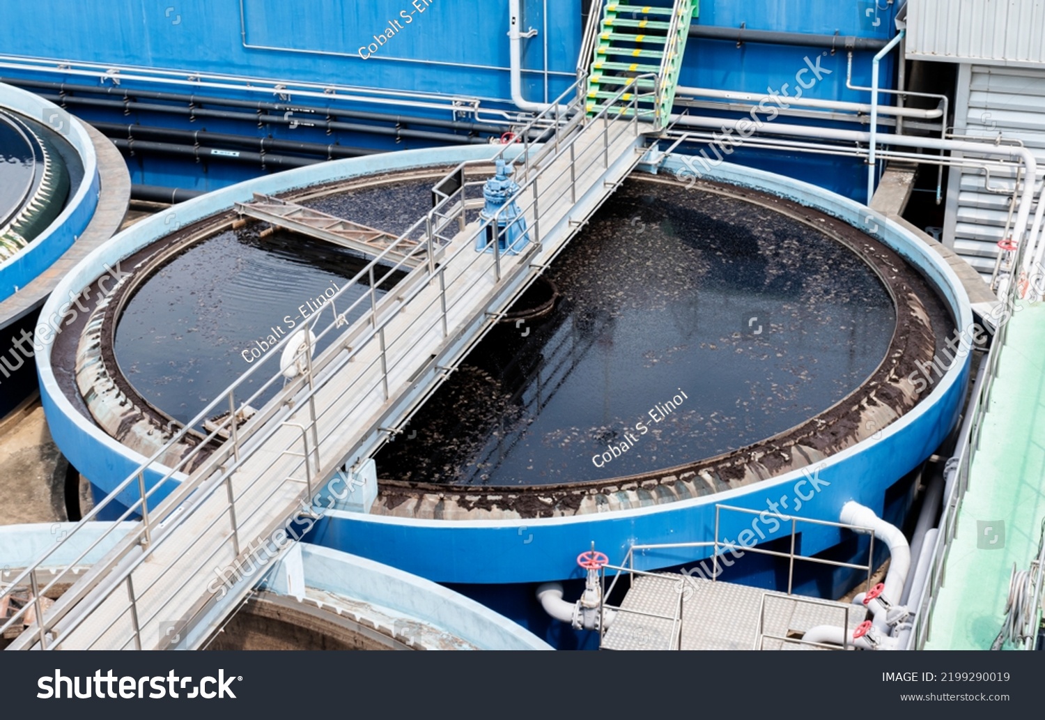 Waste Water Treatment Ponds Industrial Plants Stock Photo