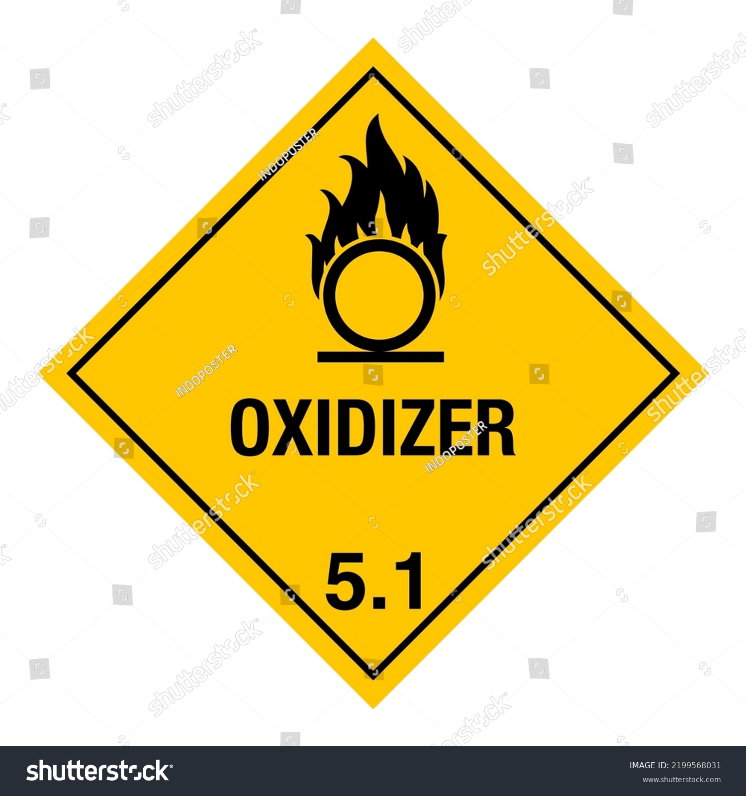 Hazardous Hazmat Material Label Iata Transportation Stock Vector