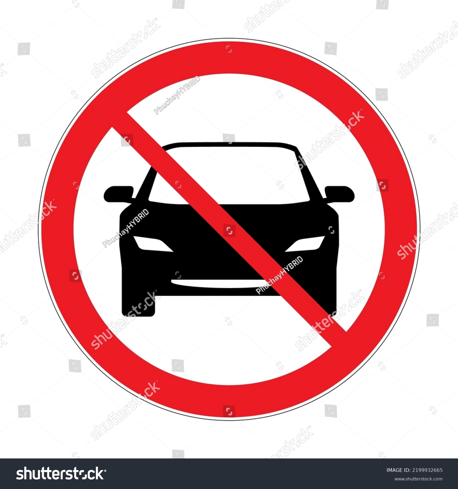 No Car No Car Parking Car Stock Vector Royalty Free 2199932665