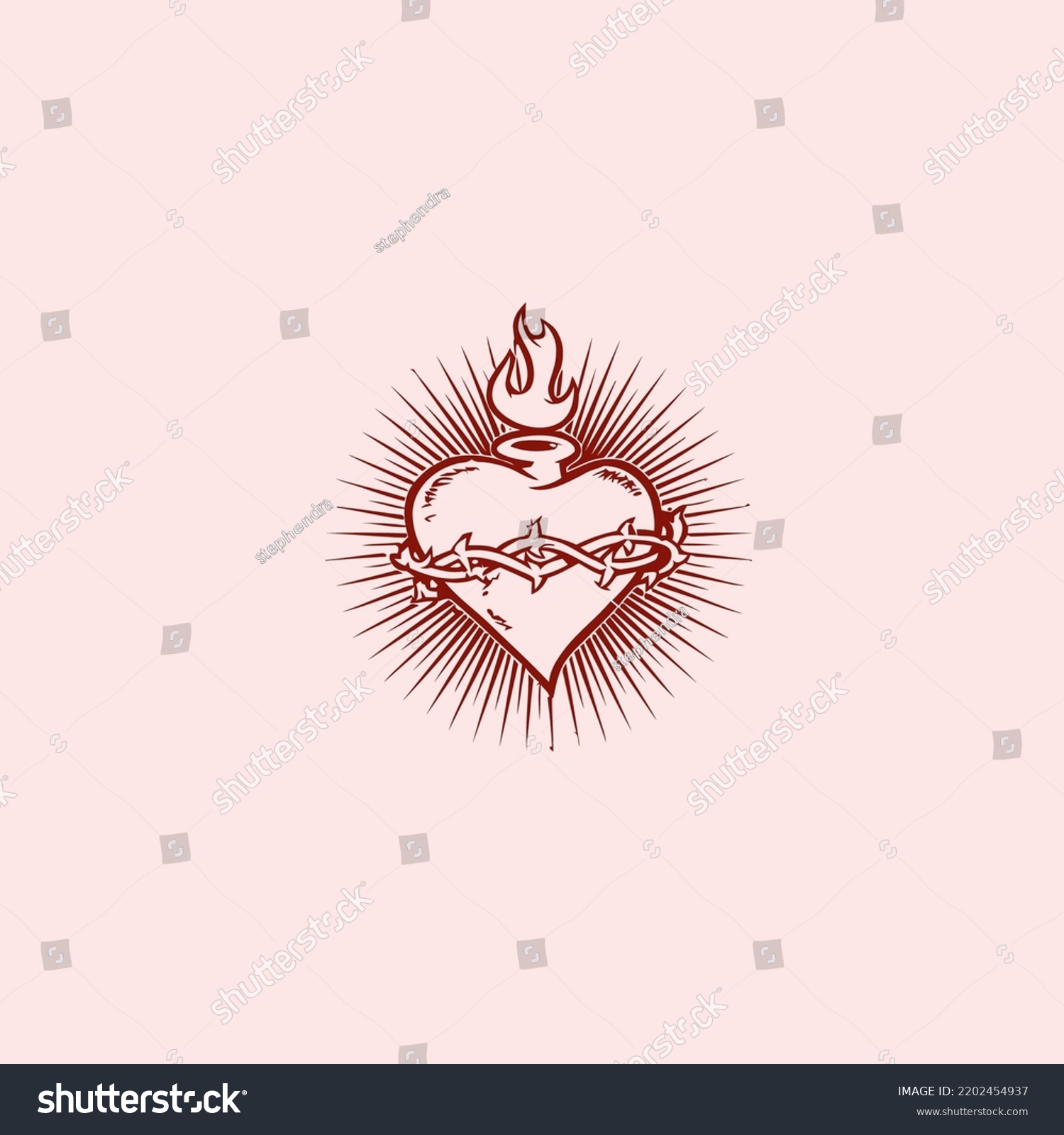 High Quality Sacred Heart Jesus Vector Stock Vector Royalty Free