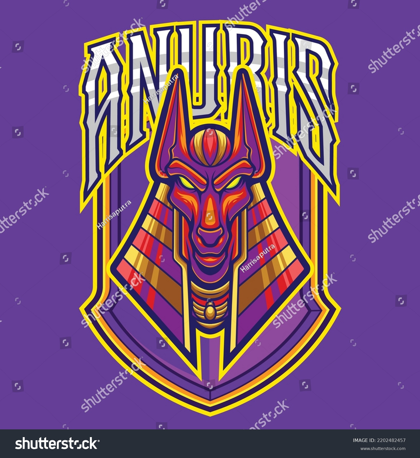 Vector Illustration Anubis Egyptian God Mascot Stock Vector Royalty