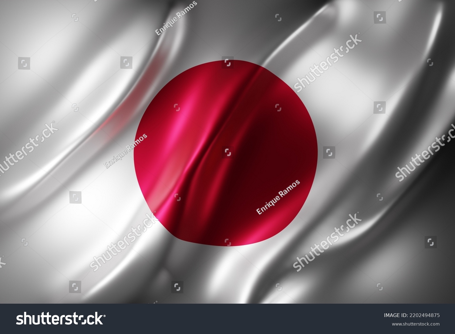 3d Rendering Silked Japan Flag Stock Illustration 2202494875 Shutterstock