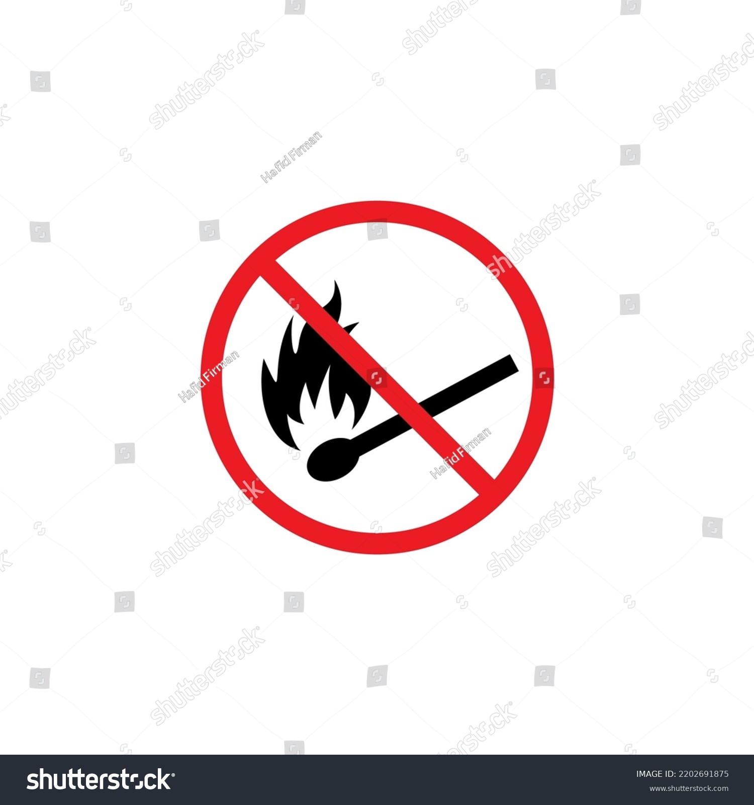 No Matchstick Fire Sign No Fire Stock Vector Royalty Free