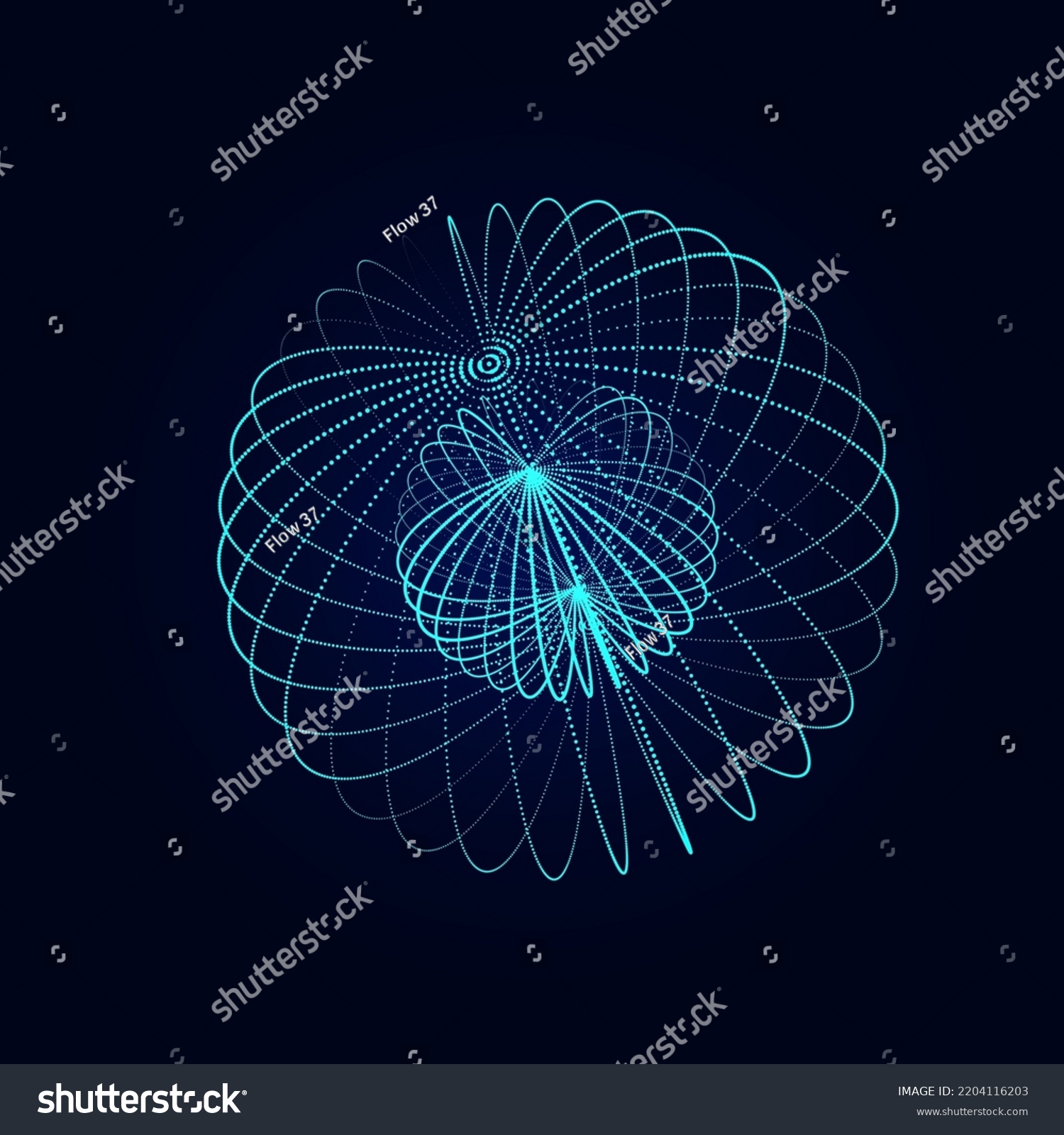 Vector Futuristic Blue Sphere Particles Lines Stock Vector Royalty