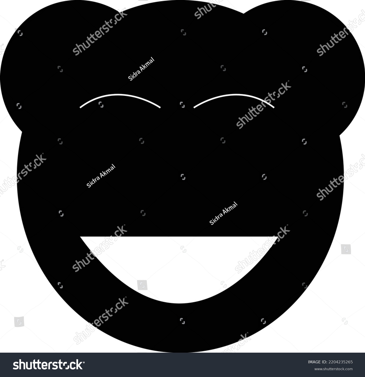 Happy Emoticon Open Mouth Smiling Eyes Stock Vector Royalty Free