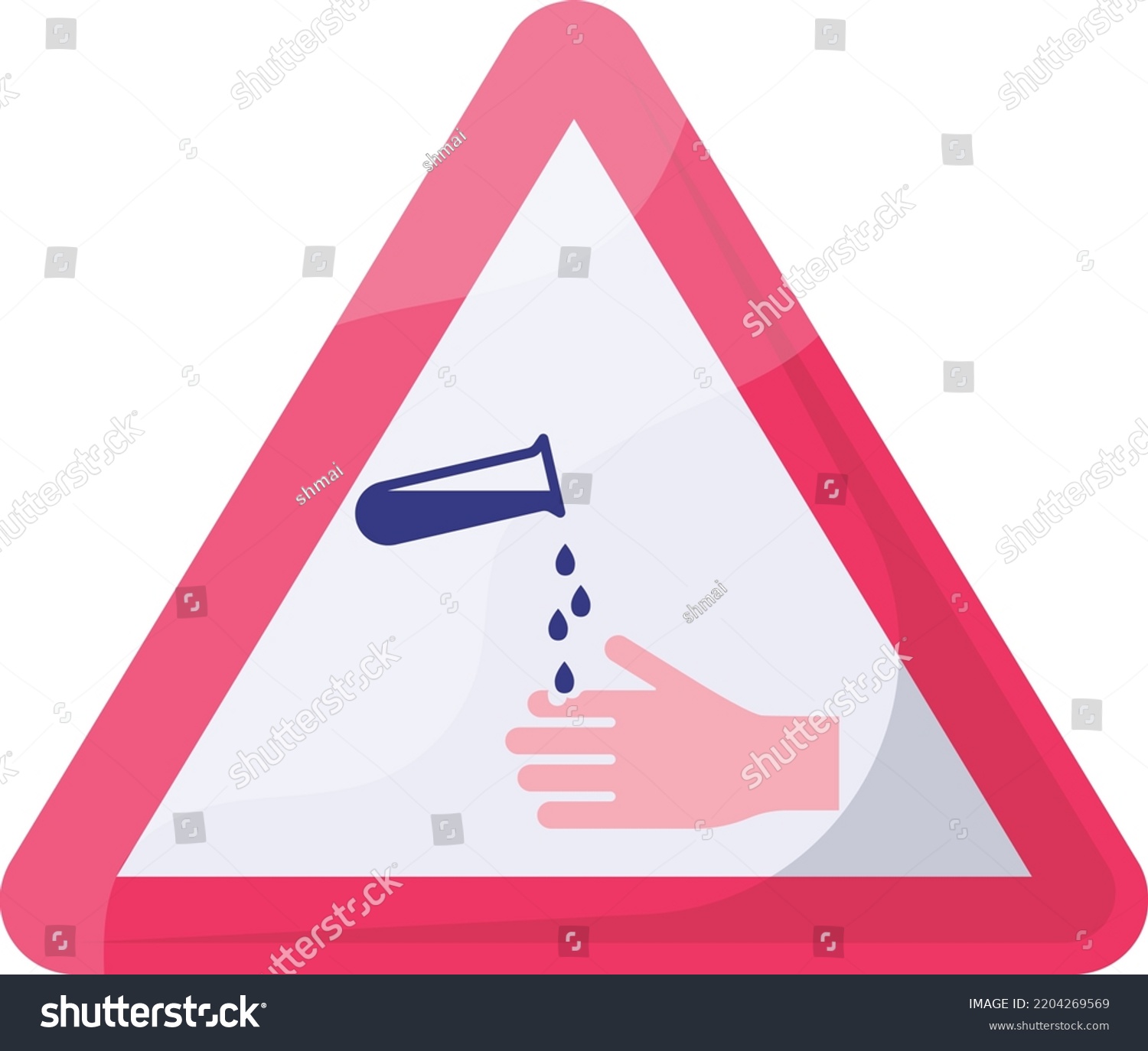 Avoid Touch Naked Hands Concept Corrosive Stock Vector Royalty Free