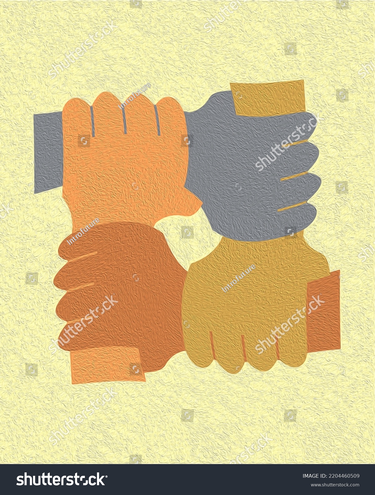 Team Work Concept Icon Four Minds Stock Illustration