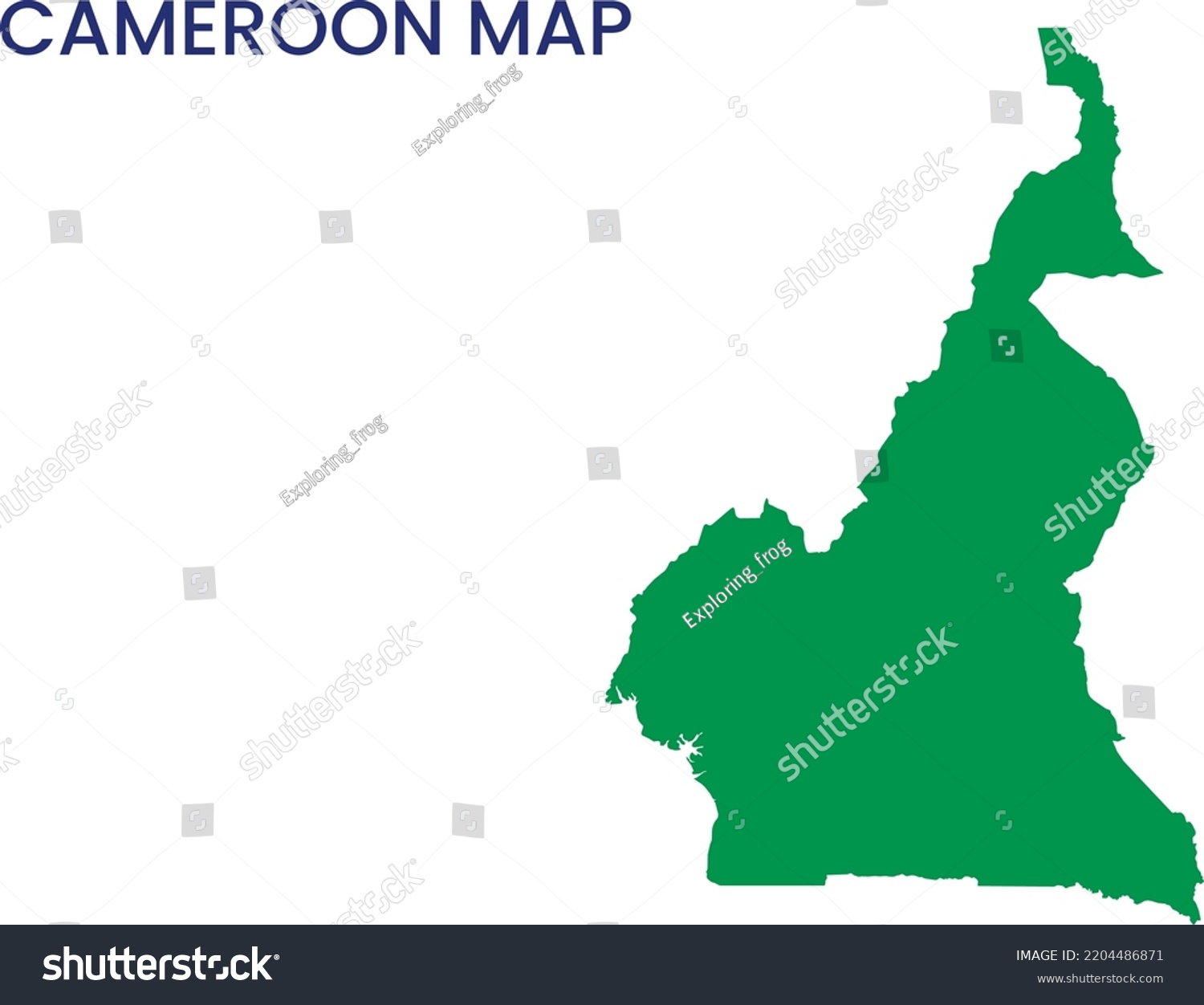 High Detailed Map Cameroon Outline Map Stock Vector Royalty Free