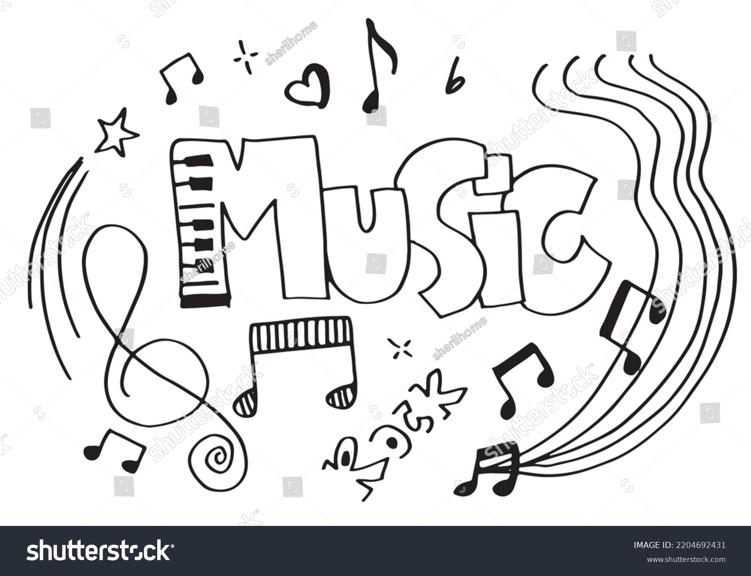 Music Background Hand Drawn Music Set Stock Vector Royalty Free