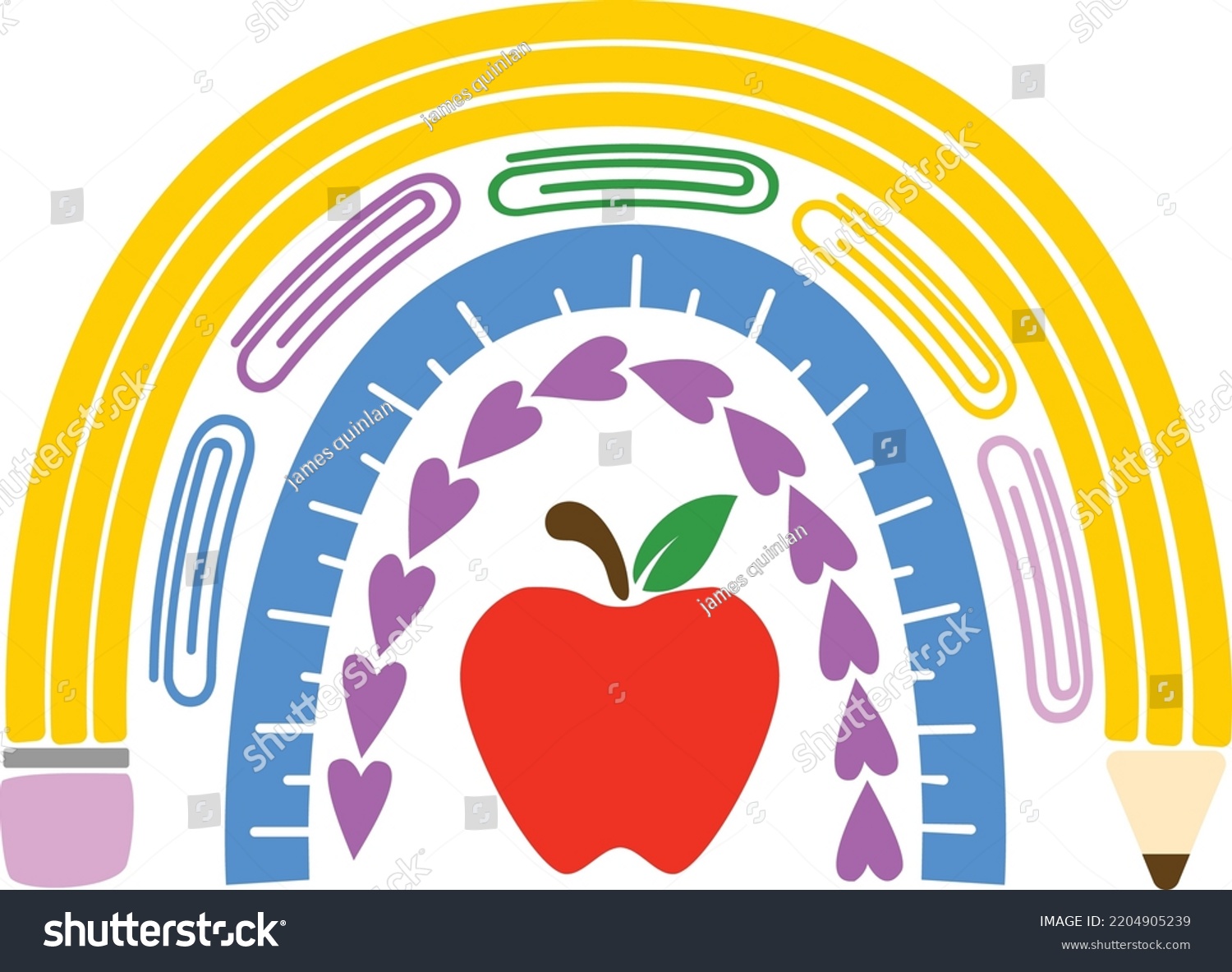 Boho Teacher Rainbow Vector Clip Art Stock Vector Royalty Free