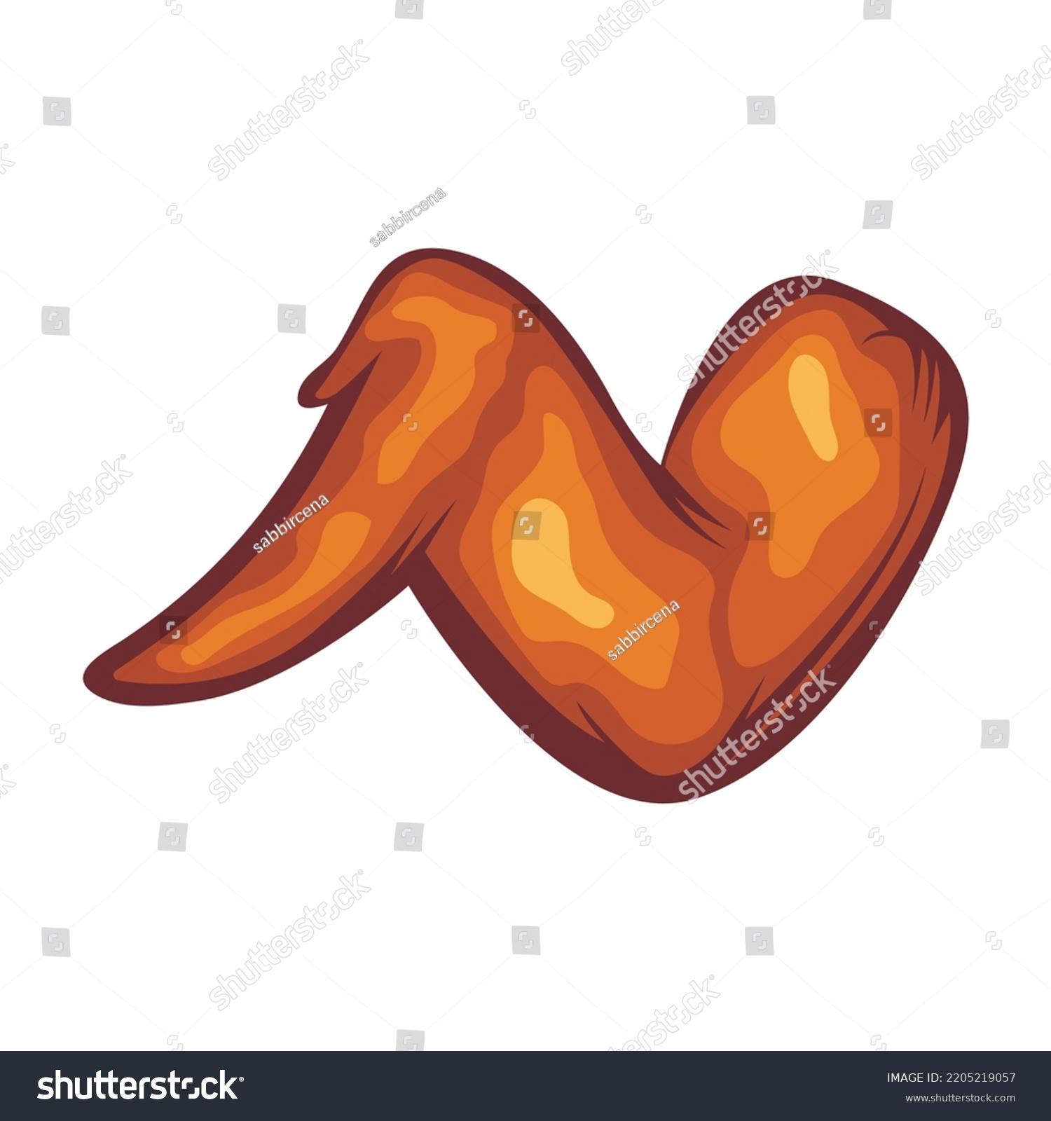 Fried Chicken Wings Food Cartoon Vector Stock Vector Royalty Free