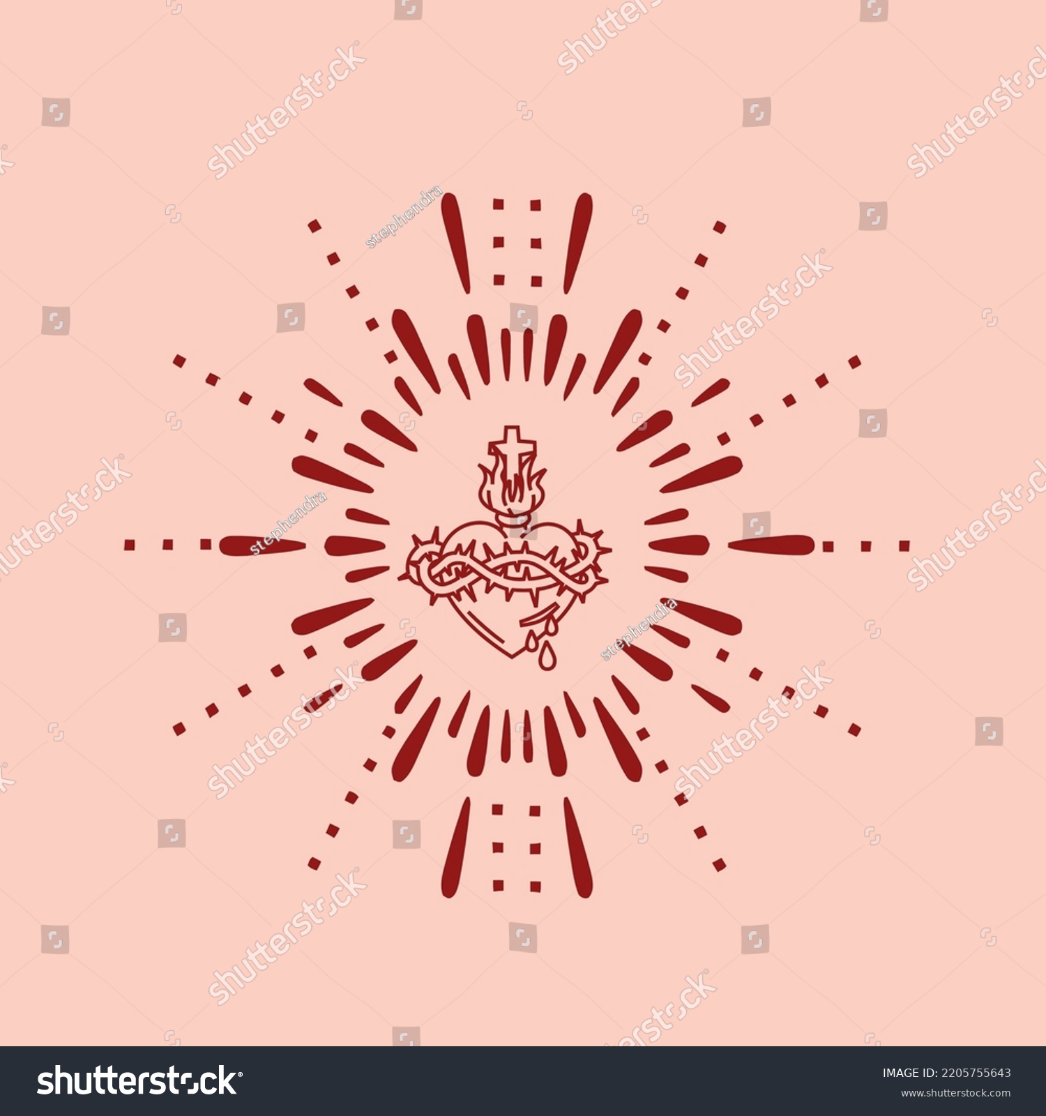 High Quality Sacred Heart Jesus Vector Stock Vector Royalty Free