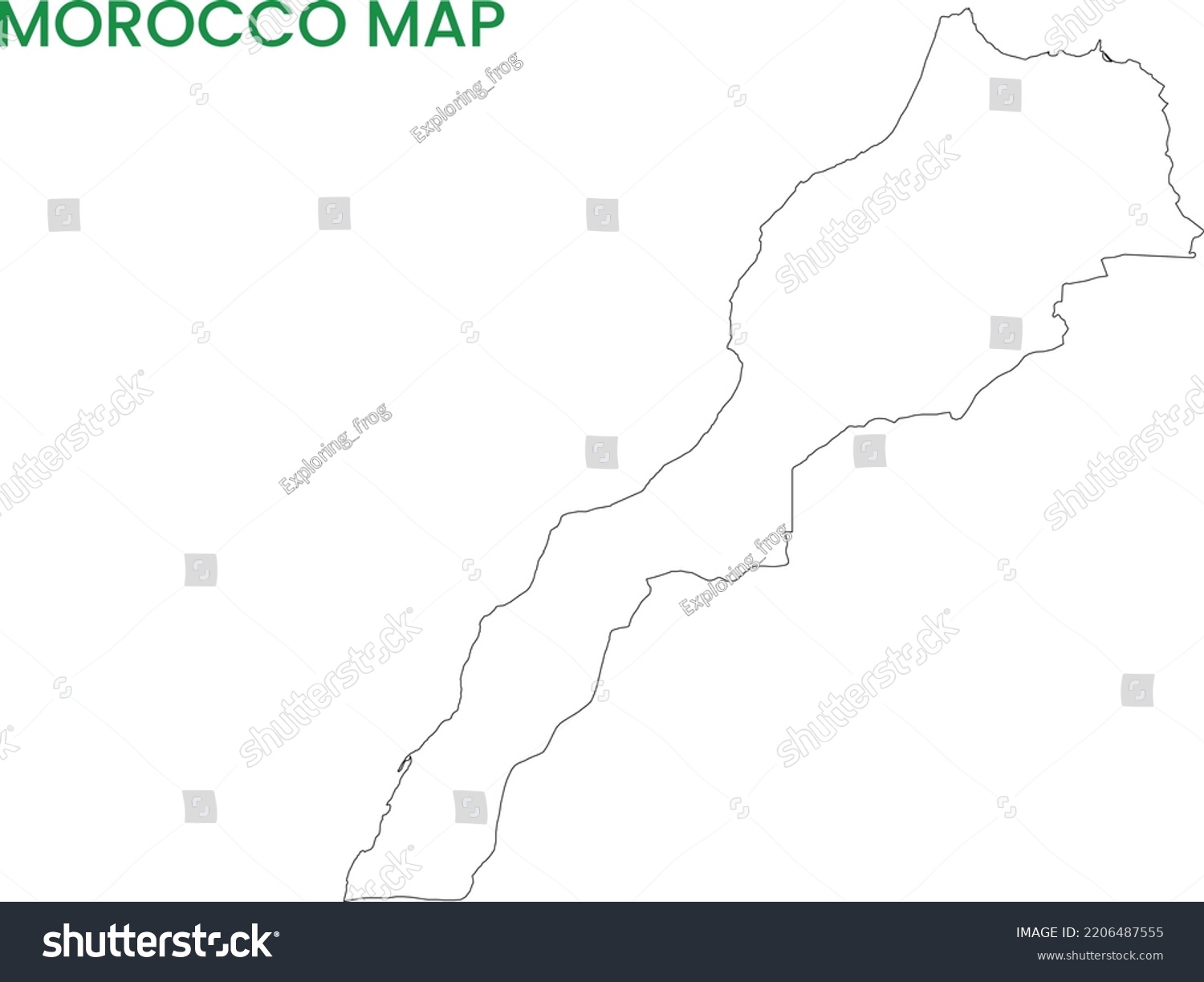 High Detailed Map Morocco Outline Map Stock Vector Royalty Free