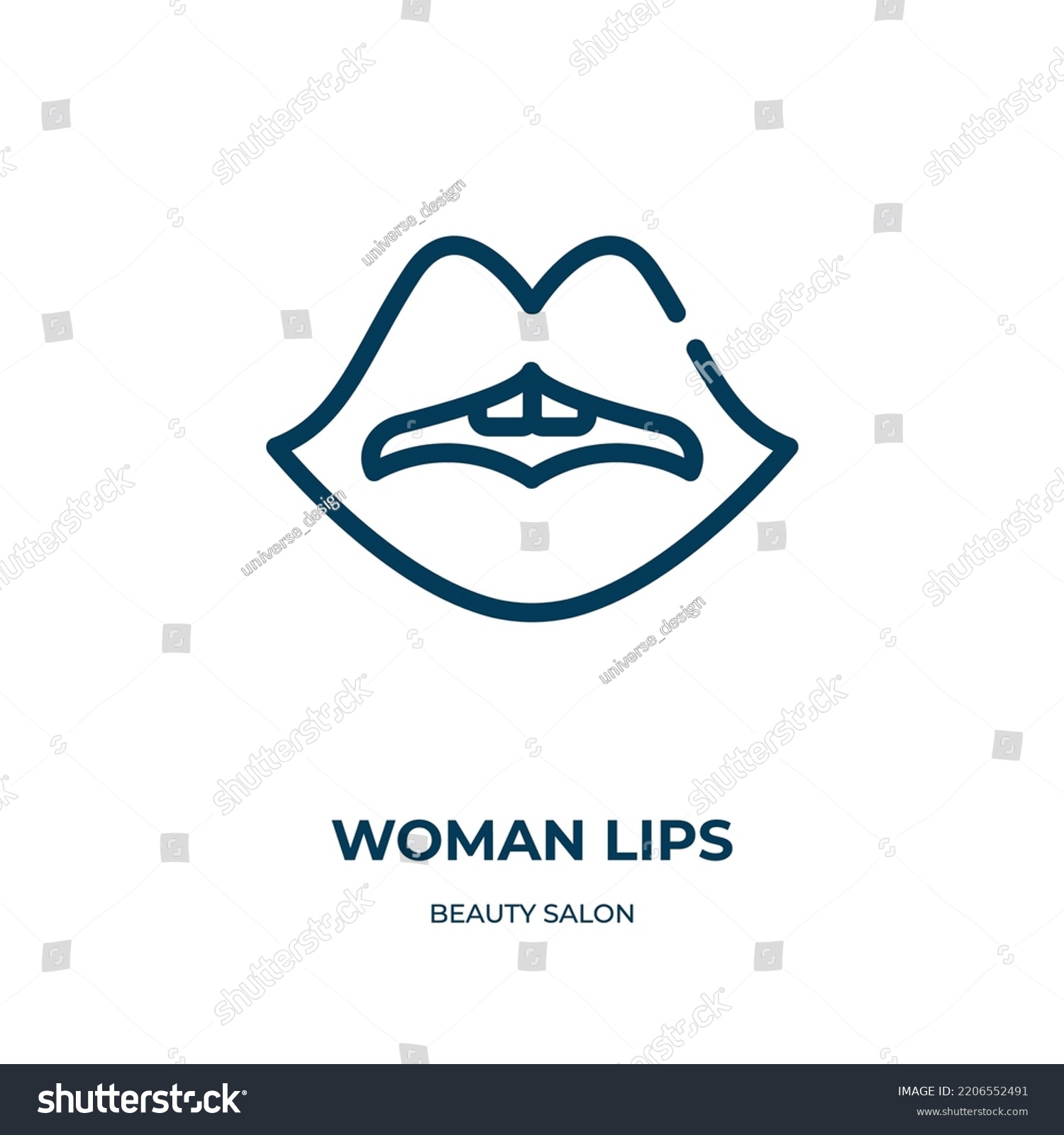 Woman Lips Icon Linear Vector Illustration Stock Vector Royalty Free