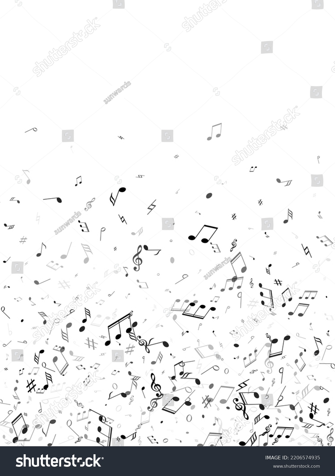 Music Notes Treble Clef Flat Sharp Stock Vector Royalty Free