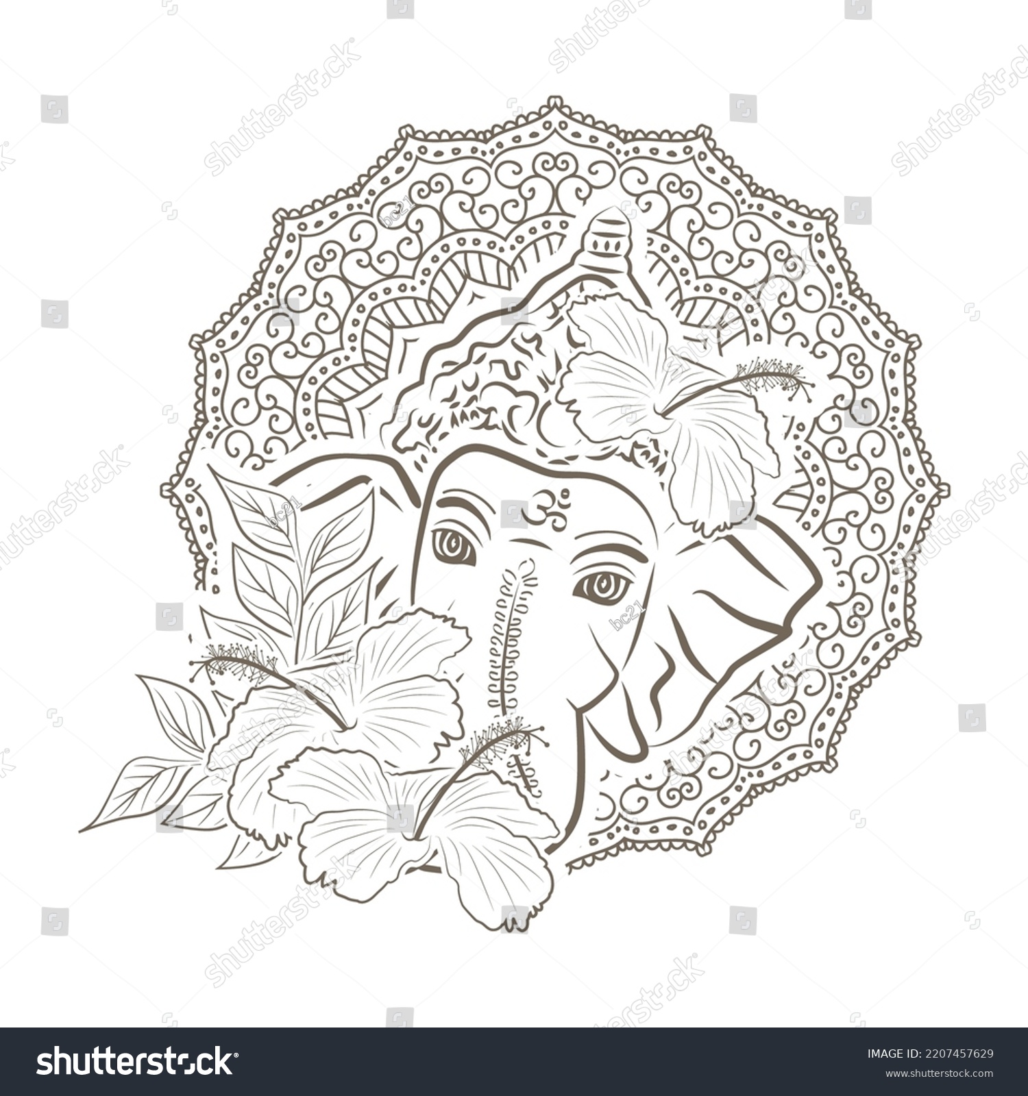 Lord Ganesha Elephant Like Hindu God Stock Vector Royalty Free