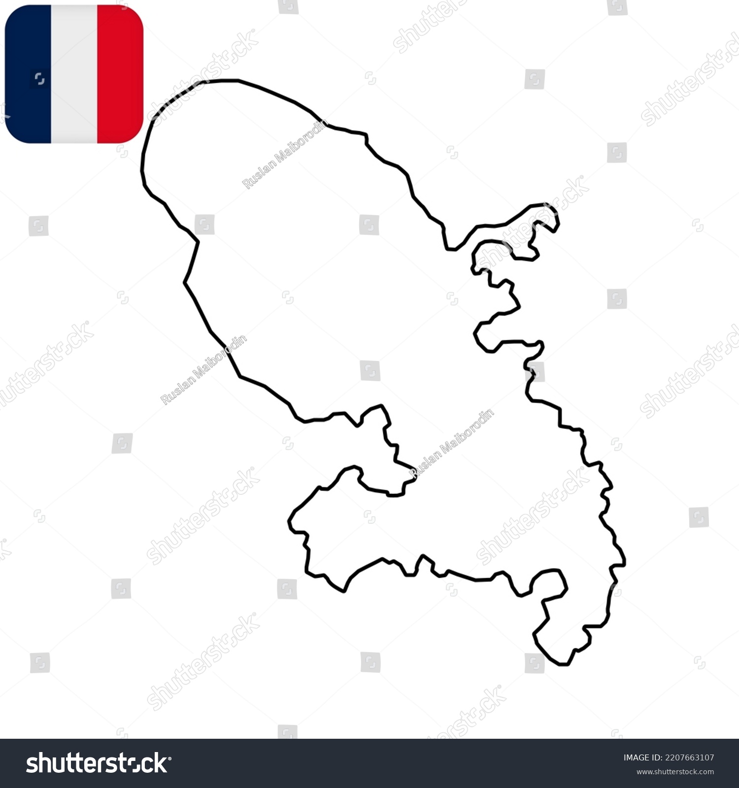 Martinique Island Map Region France Vector Stock Vector Royalty Free