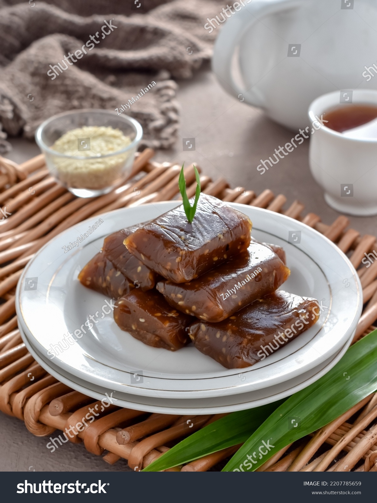 Jenang Ketan Dodol Wijen Made Glutinous Stock Photo