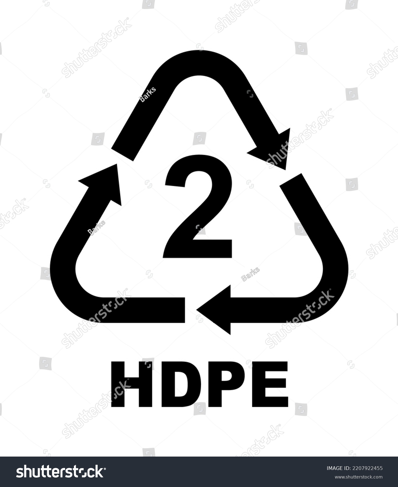 Recycling Symbols Plastic Vector Icon Illustration Stock Vector