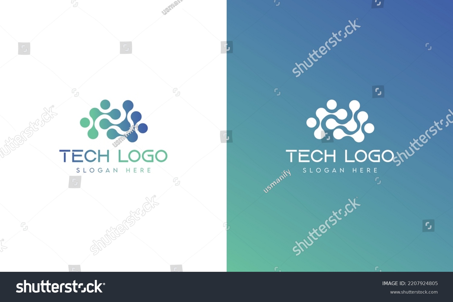 Technology Digital Logo Design Template Electronic Stock Vector