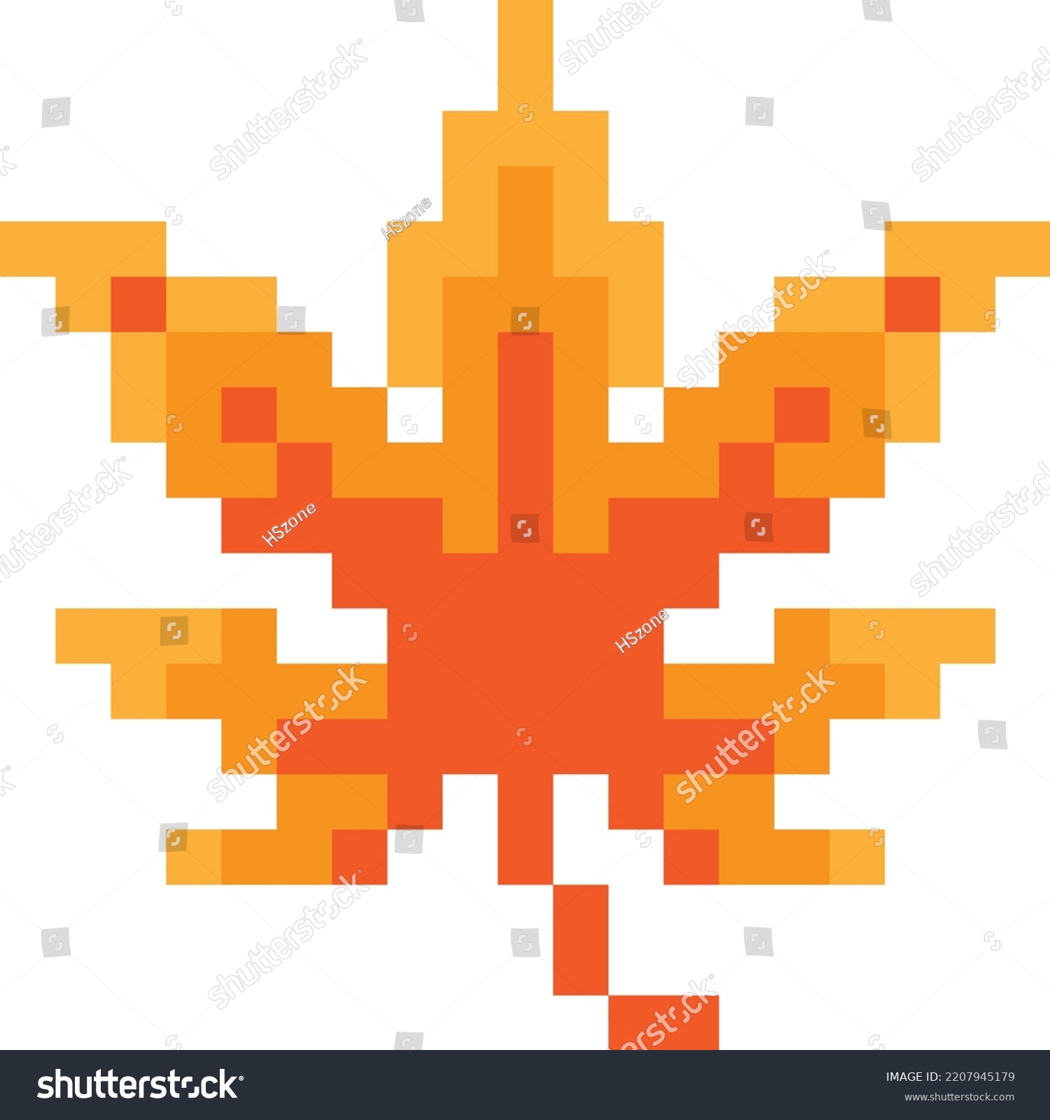 Maple Leaf Pixel Art Vector Illustration Stock Vector Royalty Free