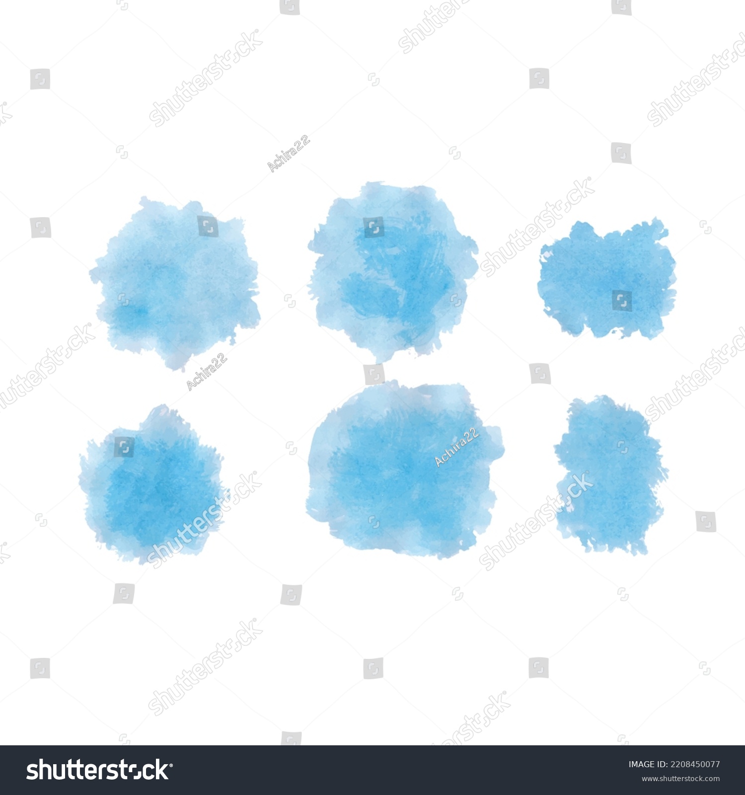 Set Watercolor Stain Spots On White Stock Vector Royalty Free