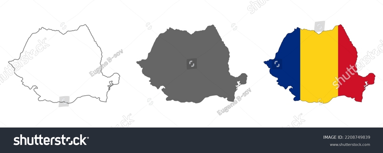 Highly Detailed Romania Map Borders Isolated Stock Vector Royalty Free