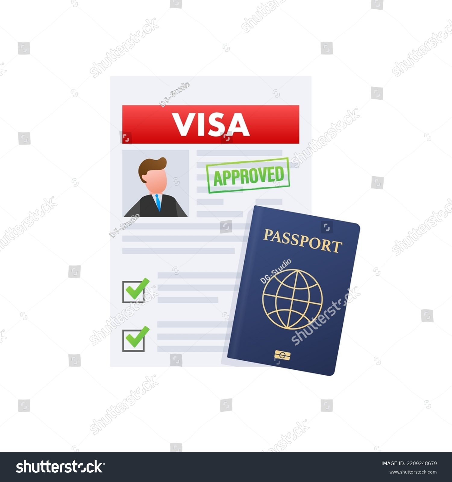 Visa Application Travel Approval Immigration Visa Stock Vector Royalty