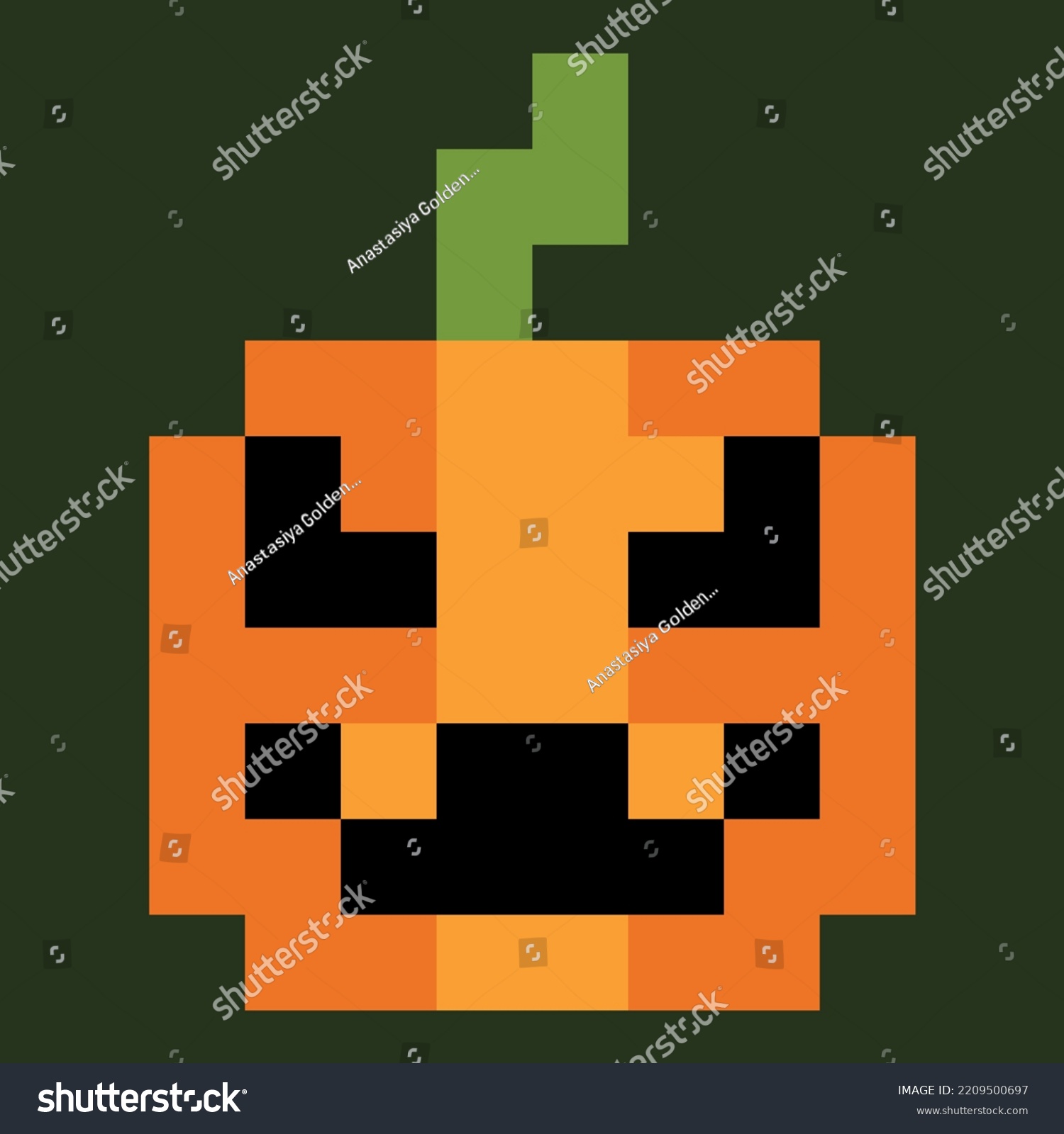 Jack O Lantern Pixel Art Stock Vector Royalty Free 2209500697