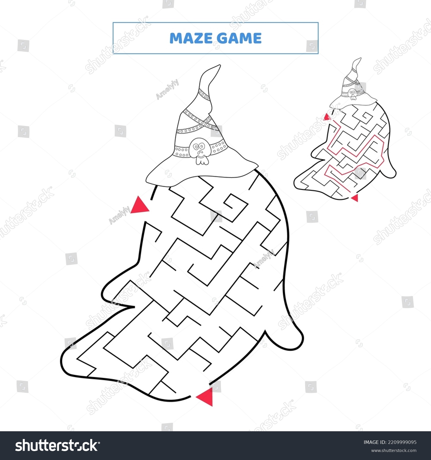 Find Your Way Out Maze Cute Stock Vector Royalty Free 2209999095