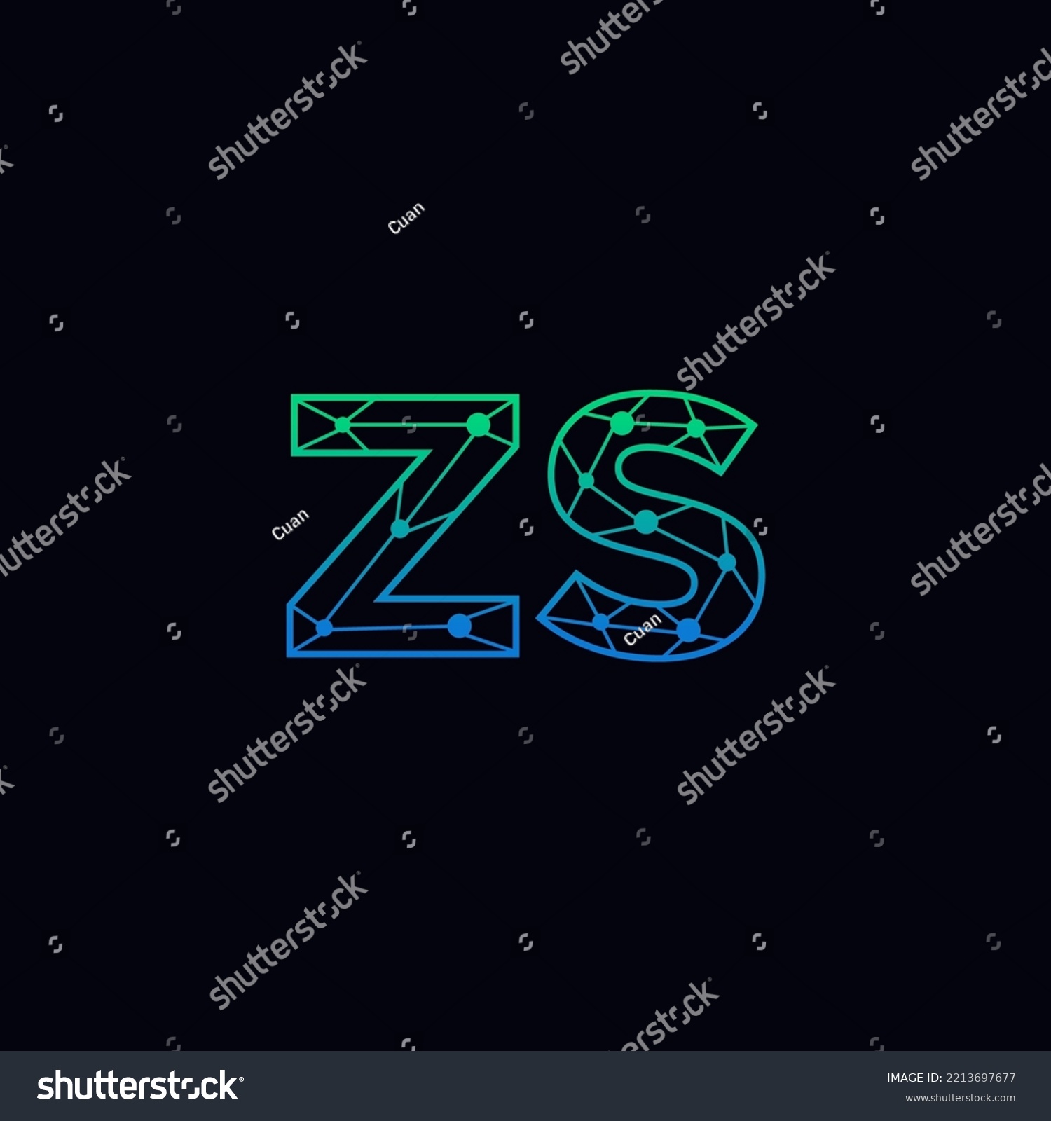 Abstract Initial Letters Zs Logo Line Stock Vector Royalty Free