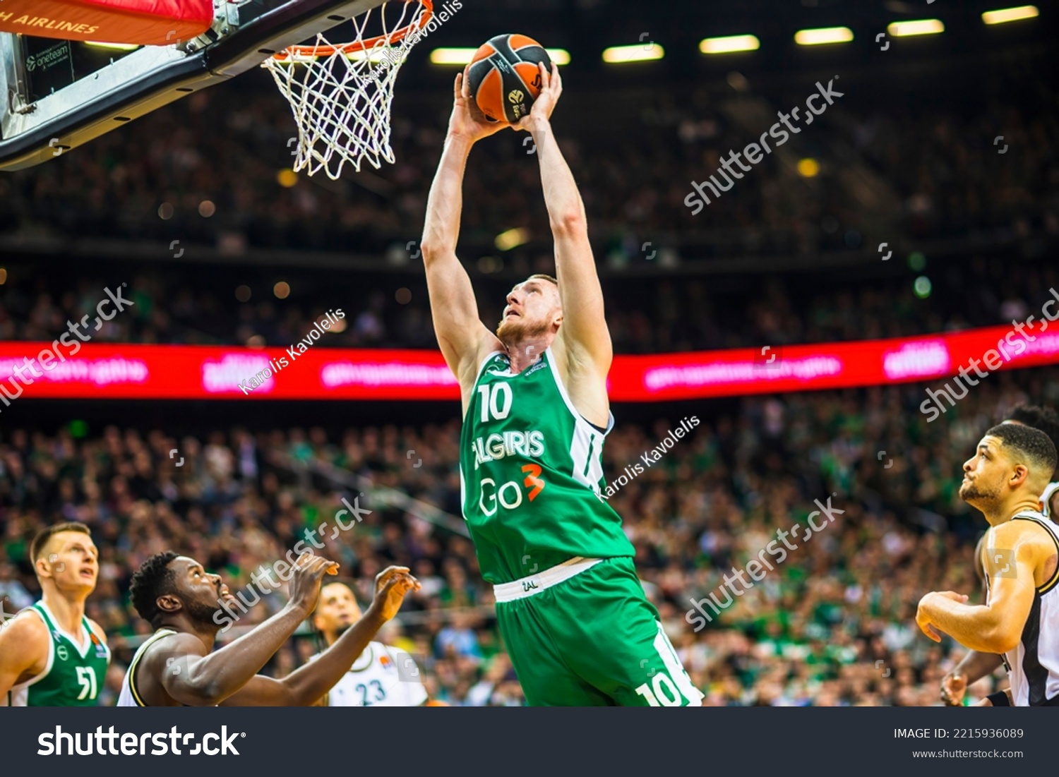 Kaunas Lithuania Basketball Team Zalgiris Stock Photo