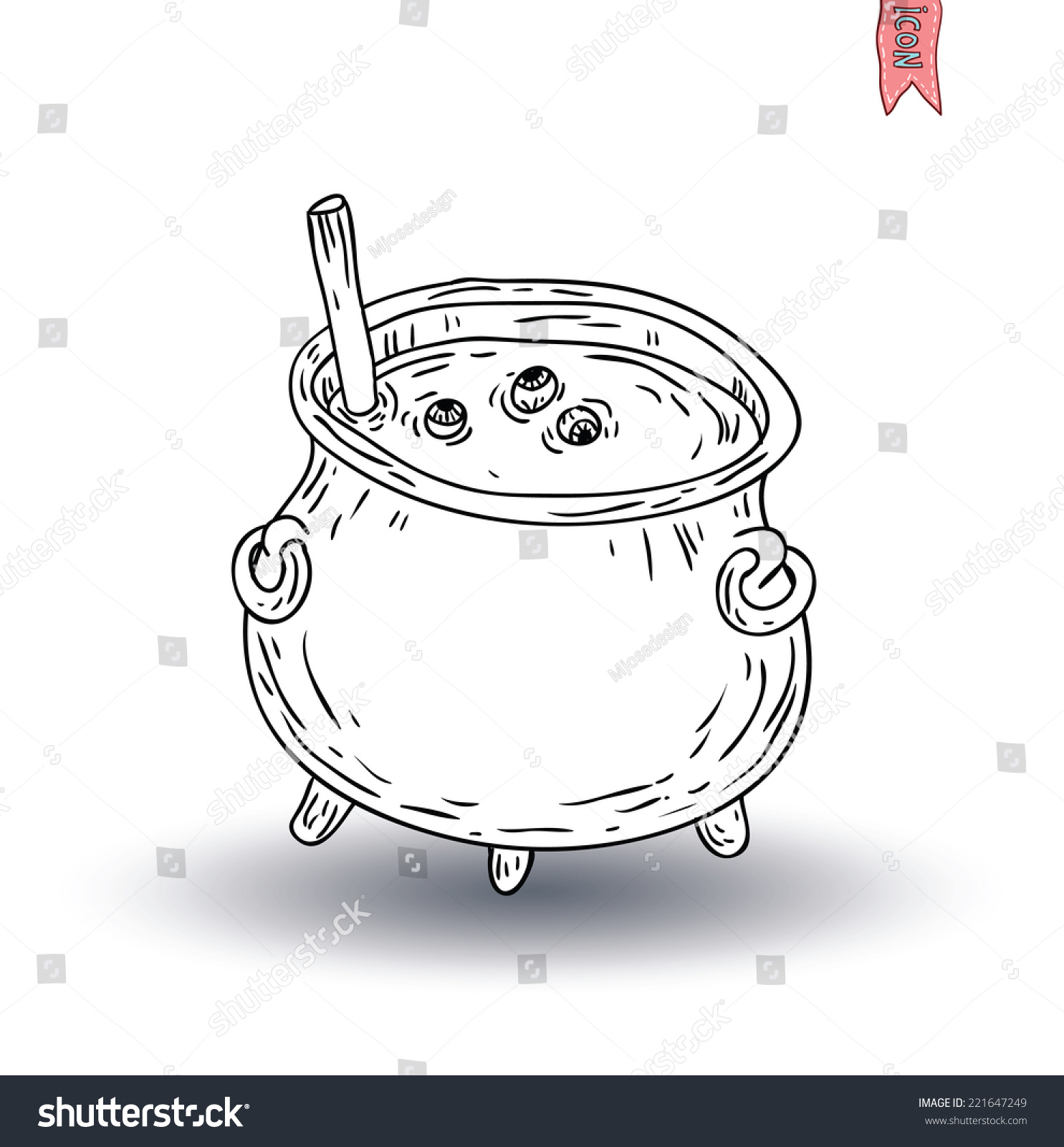 Vektor Stok Witches Cauldron Potion Isolated Vector Illustration Tanpa