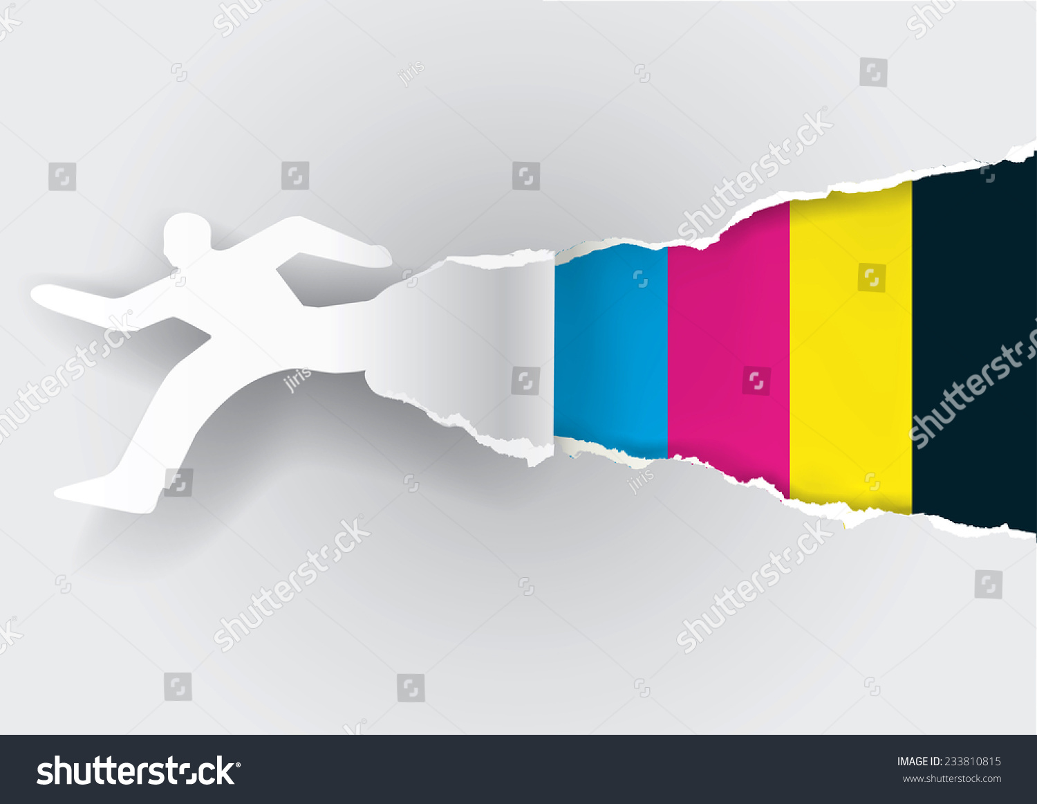 Fast Printing Paper Concept Paper Silhouette Stock Vector Royalty Free