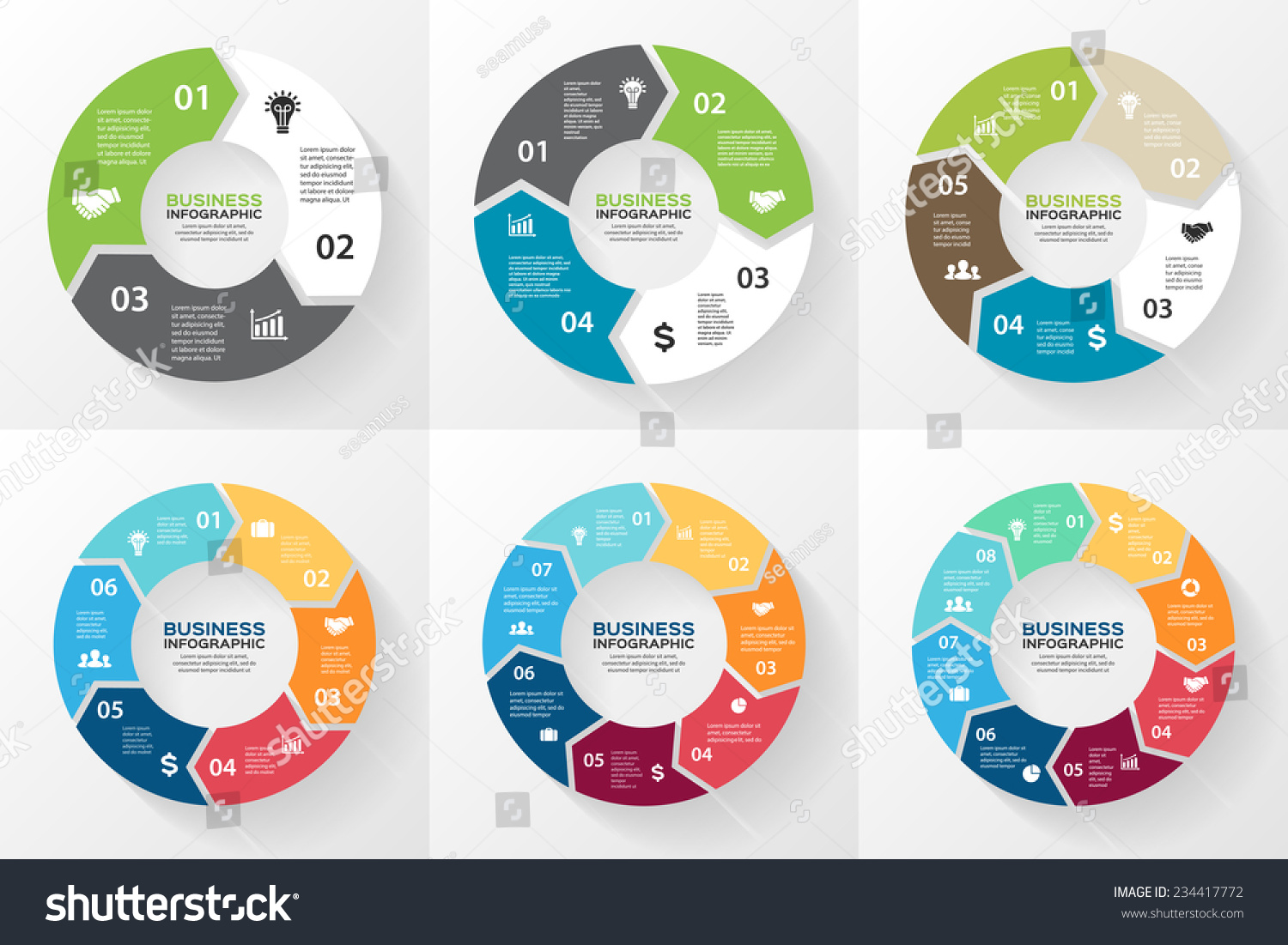 Vector Circle Arrows Infographic Template Cycling Stock Vector Royalty