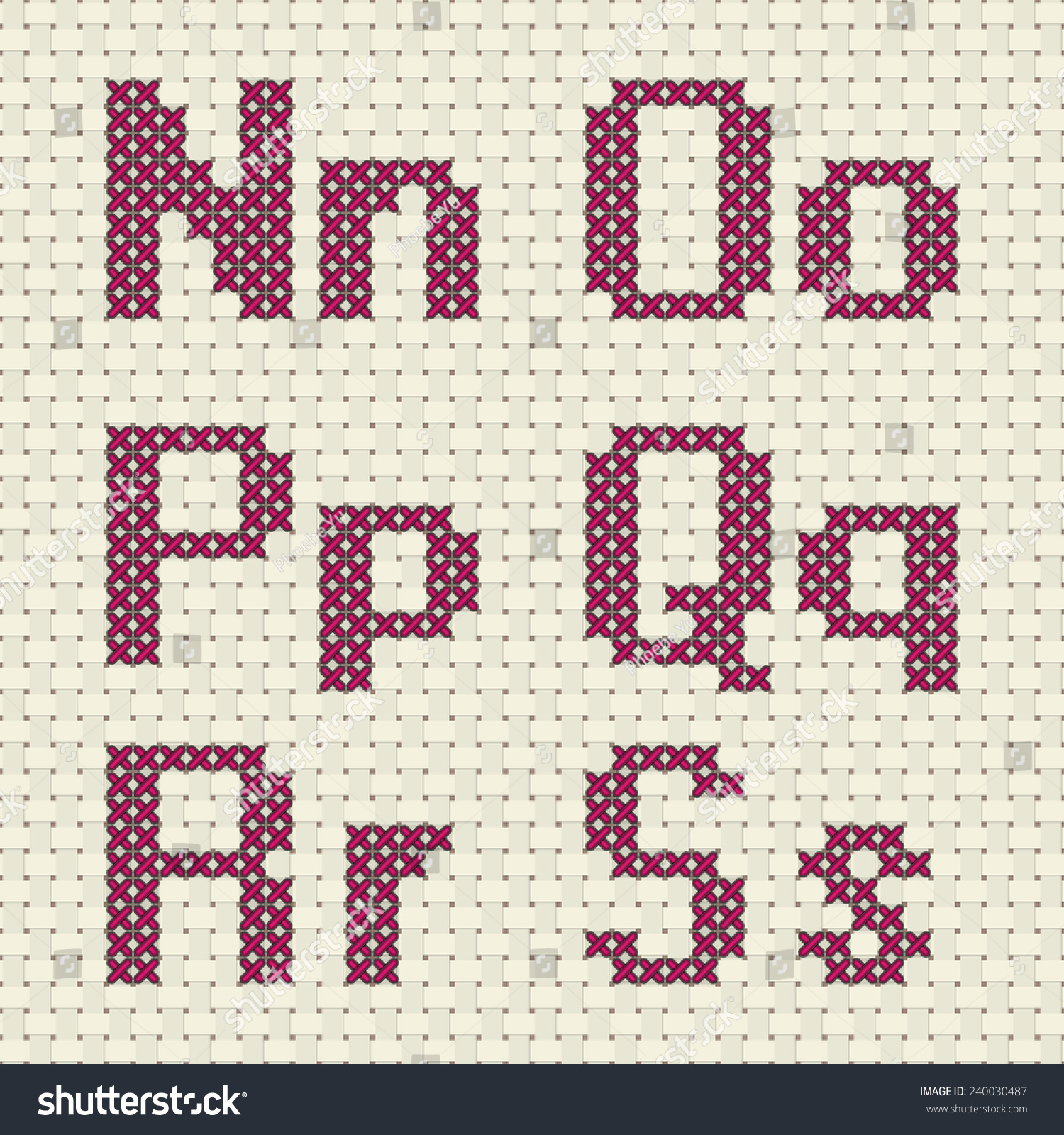 Cross Stitch Alphabet Number Alphabet Number Stock Vector Royalty Free