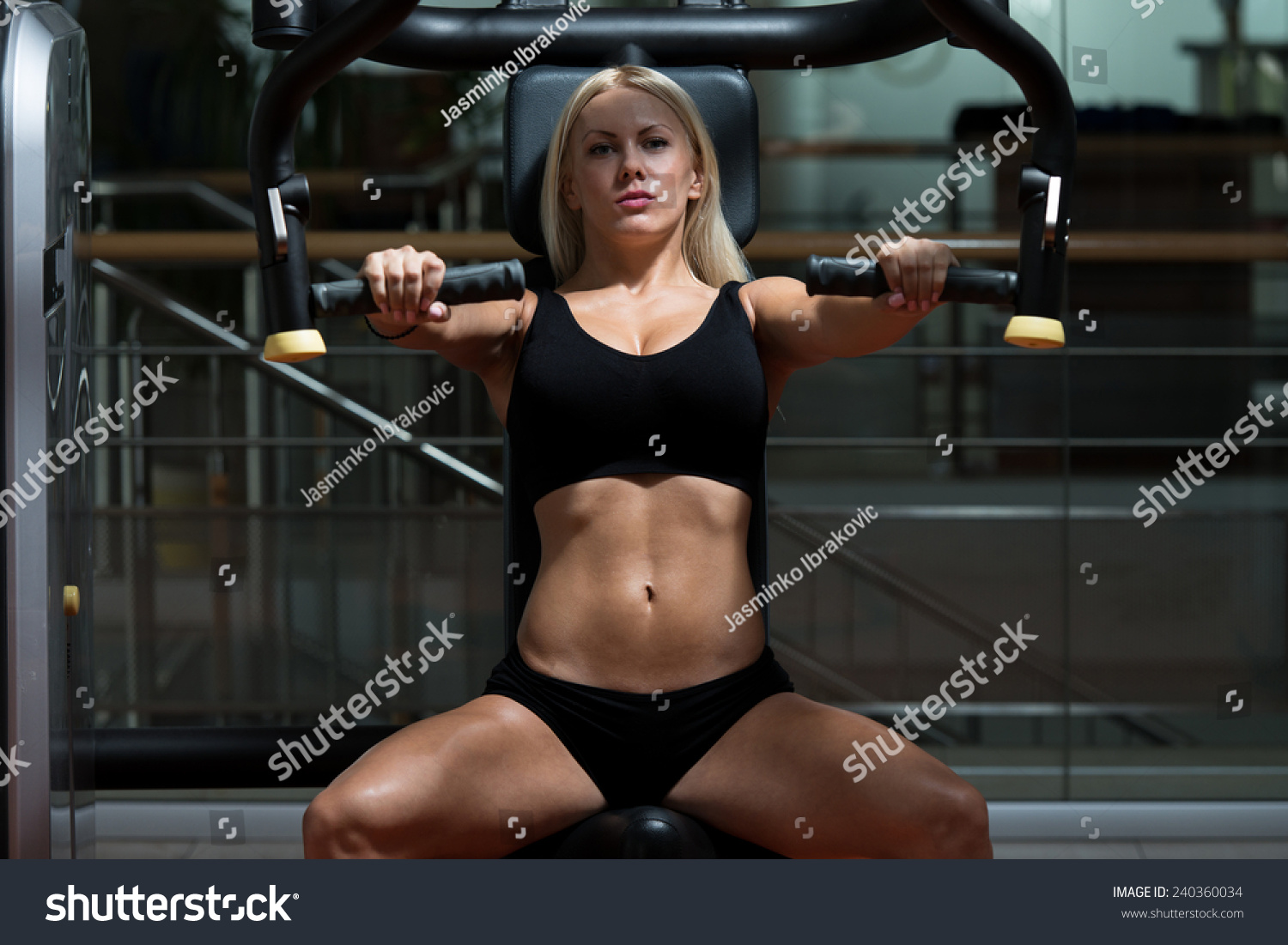 Sexy Blonde Woman Posing Gym Stock Photo Shutterstock