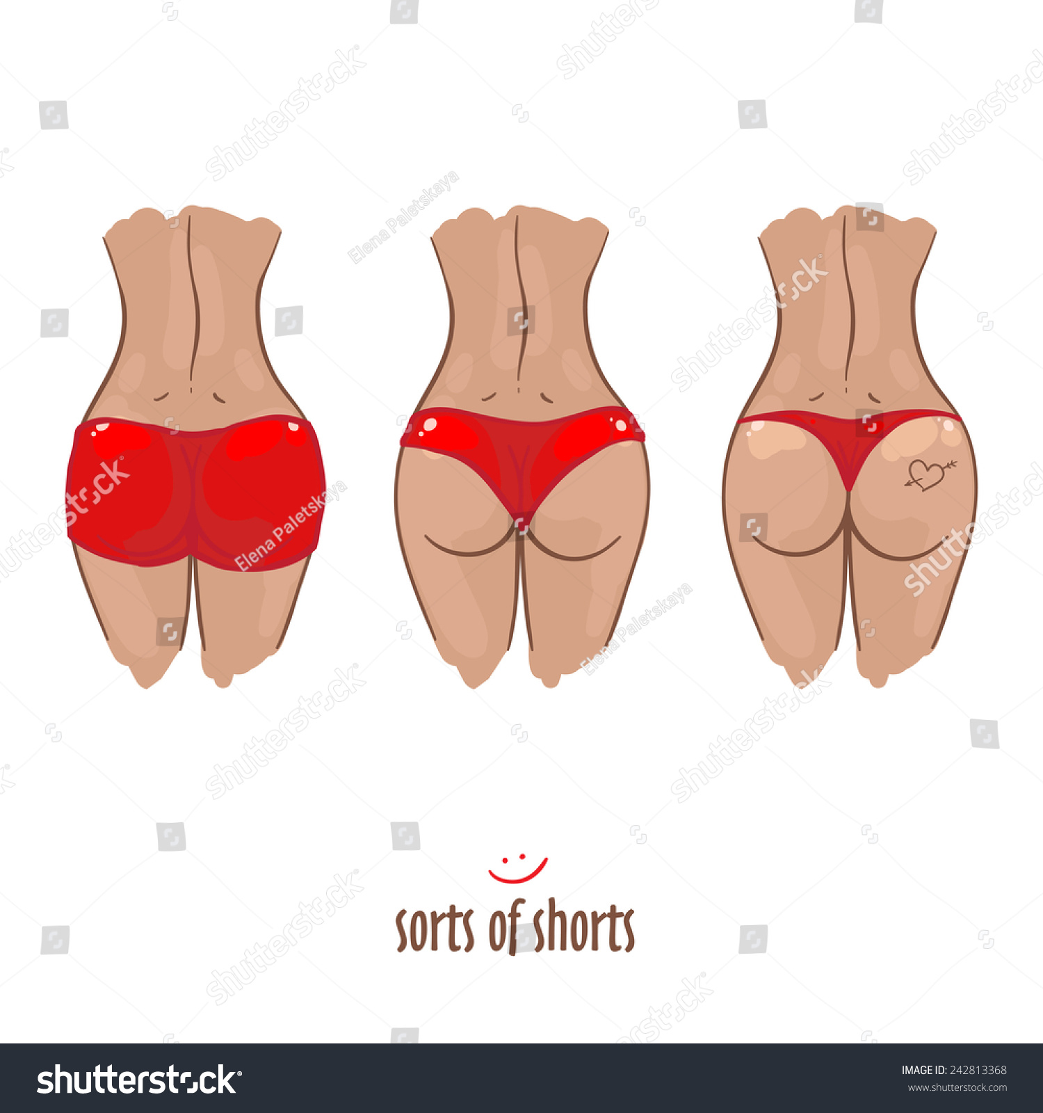 Sexy Hand Drawn Women Ass Vector Vetor Stock Livre De Direitos