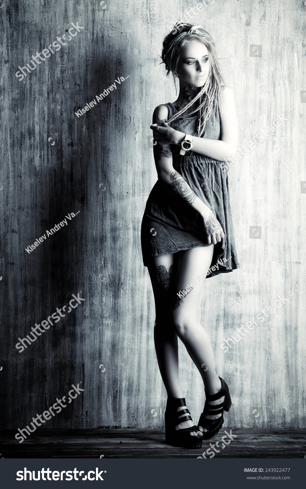 Full Length Portrait Sexual Blonde Girl Stock Photo 243922477