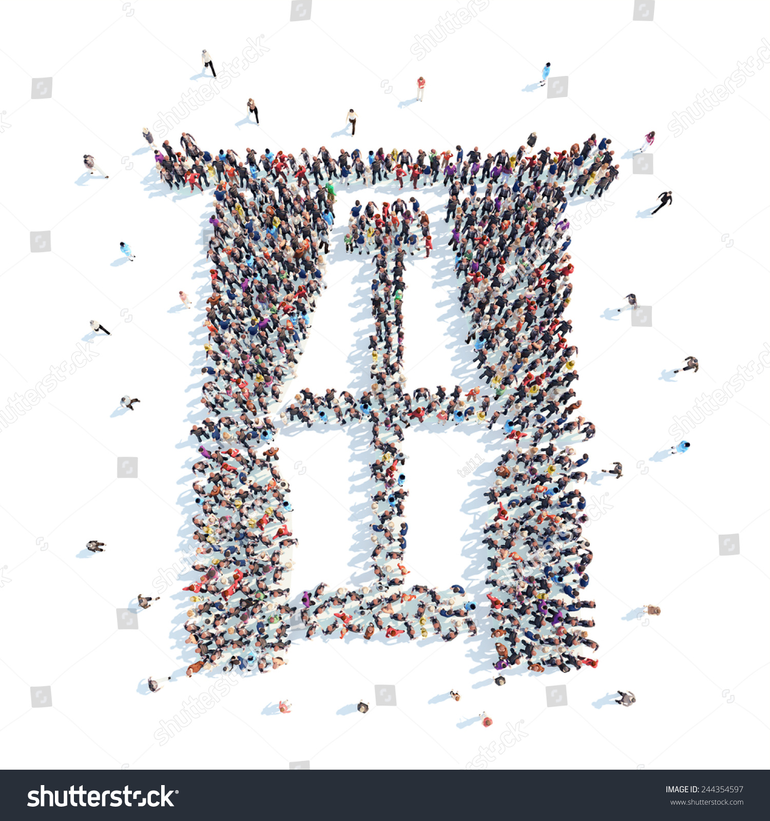 Large Group People Form Window Flashmob Stock Illustration 244354597