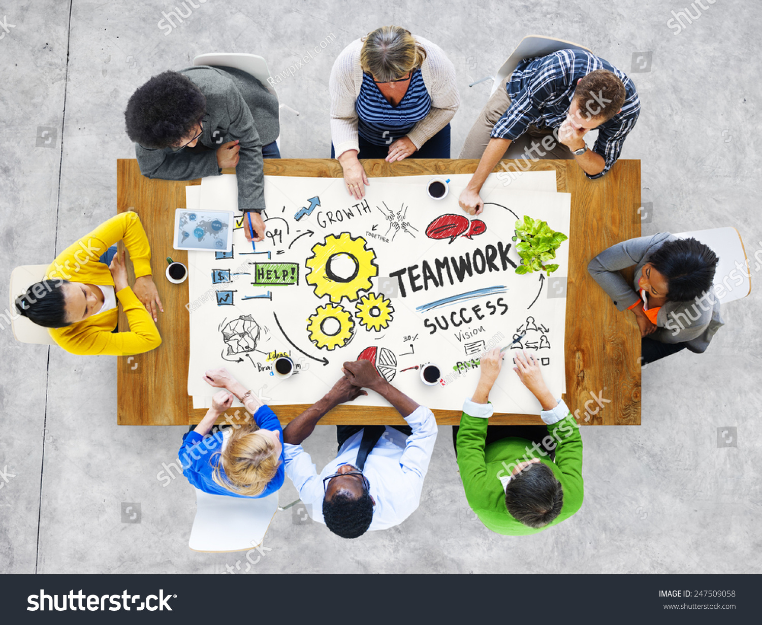 Teamwork Team Together Collaboration Meeting Brainstorming Stock Photo