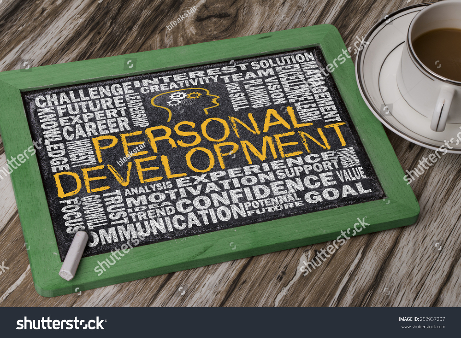 Personal Development Word Cloud On Blackboard Stock Photo 252937207